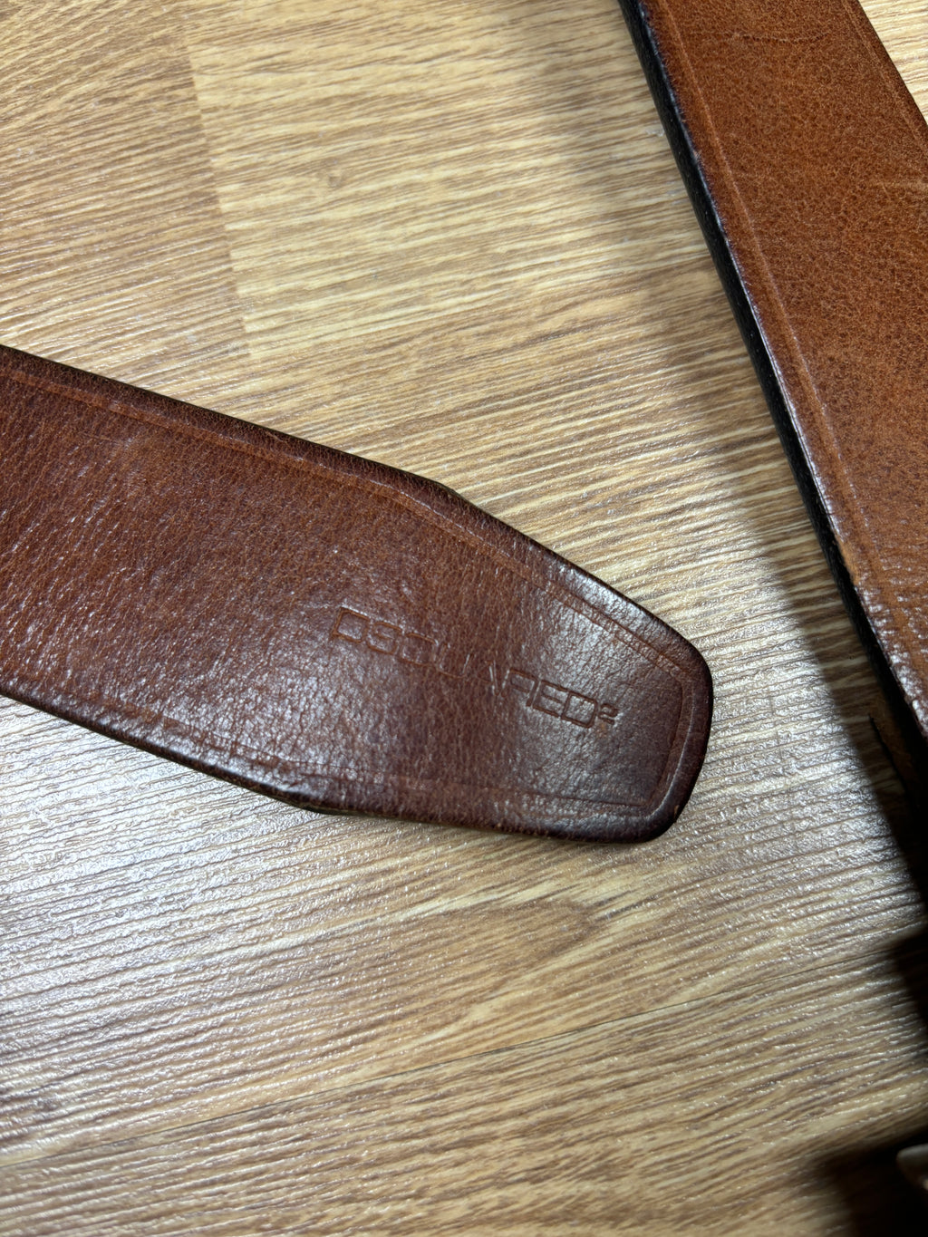 2000s Dsquared2 Renaissance Painting Leather Belt