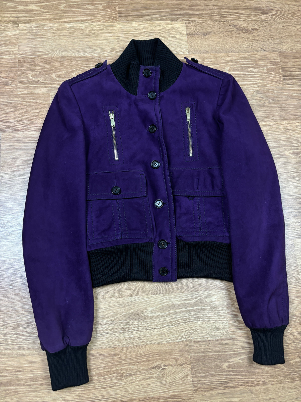 Gucci Frida Giannini Purple Suede Leather Jacket