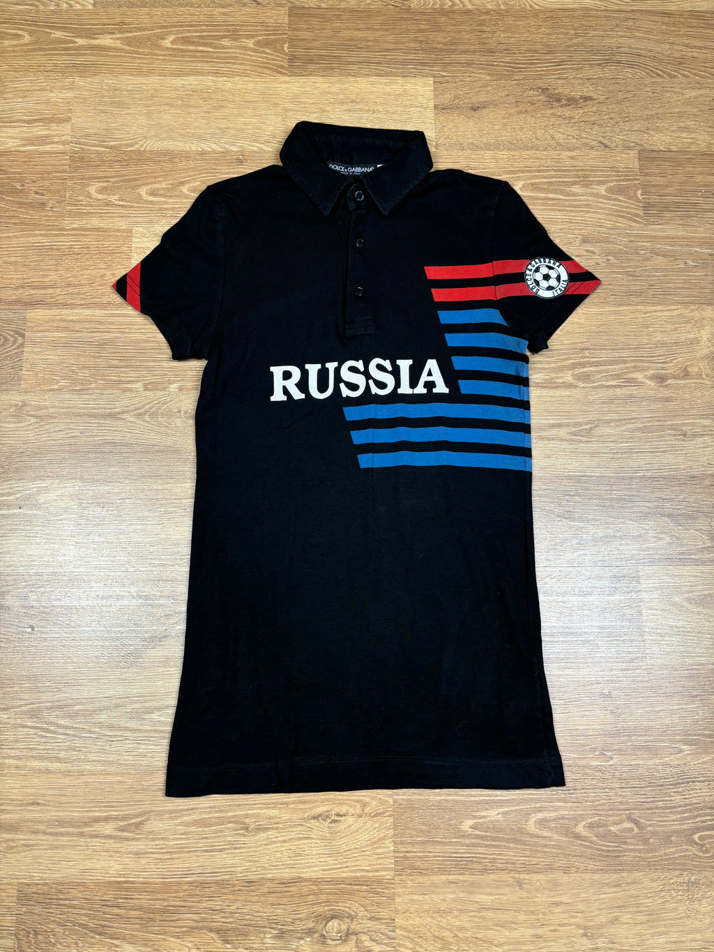 2000s Dolce & Gabbana “Russia” Graphic Polo Shirt