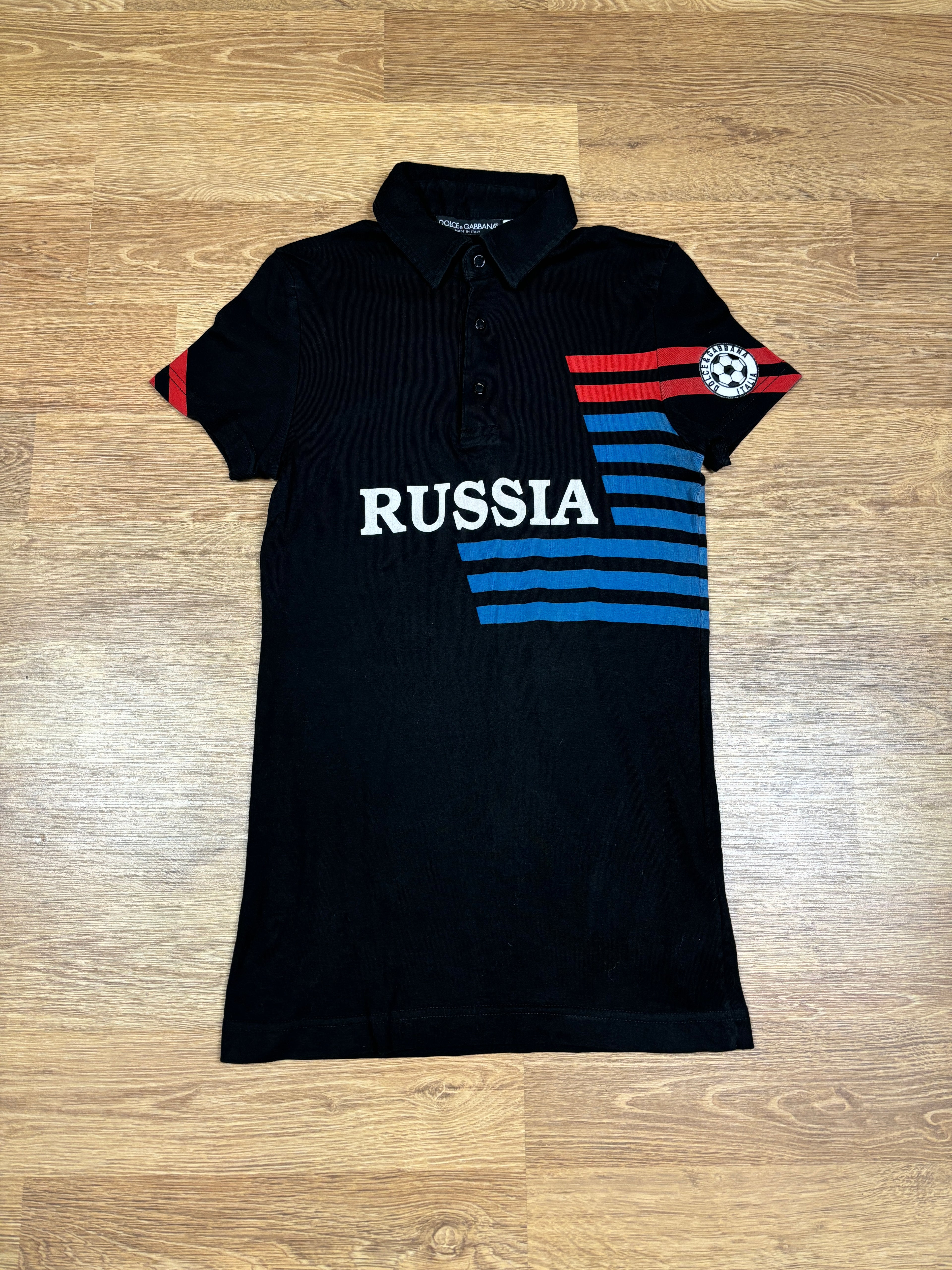 2000s Dolce & Gabbana “Russia” Graphic Polo Shirt
