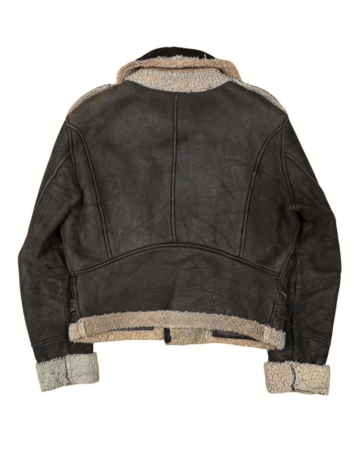 2000s Dolce & Gabbana Leather Shearling Biker Jacket