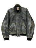 1990s Diesel Distressed Leather Bomber Jacket