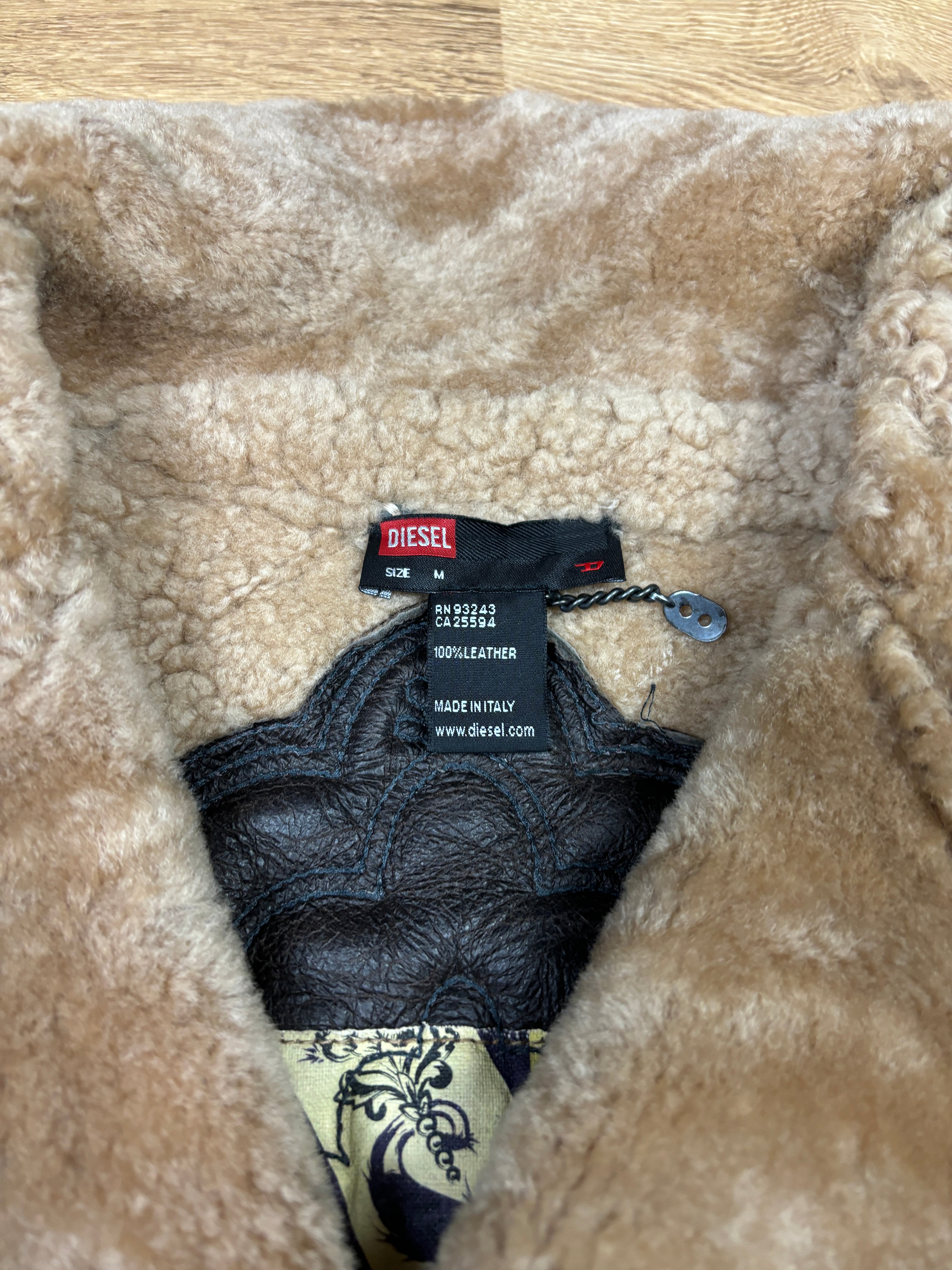 2000s Diesel Shearling Leather Aviator Jacket