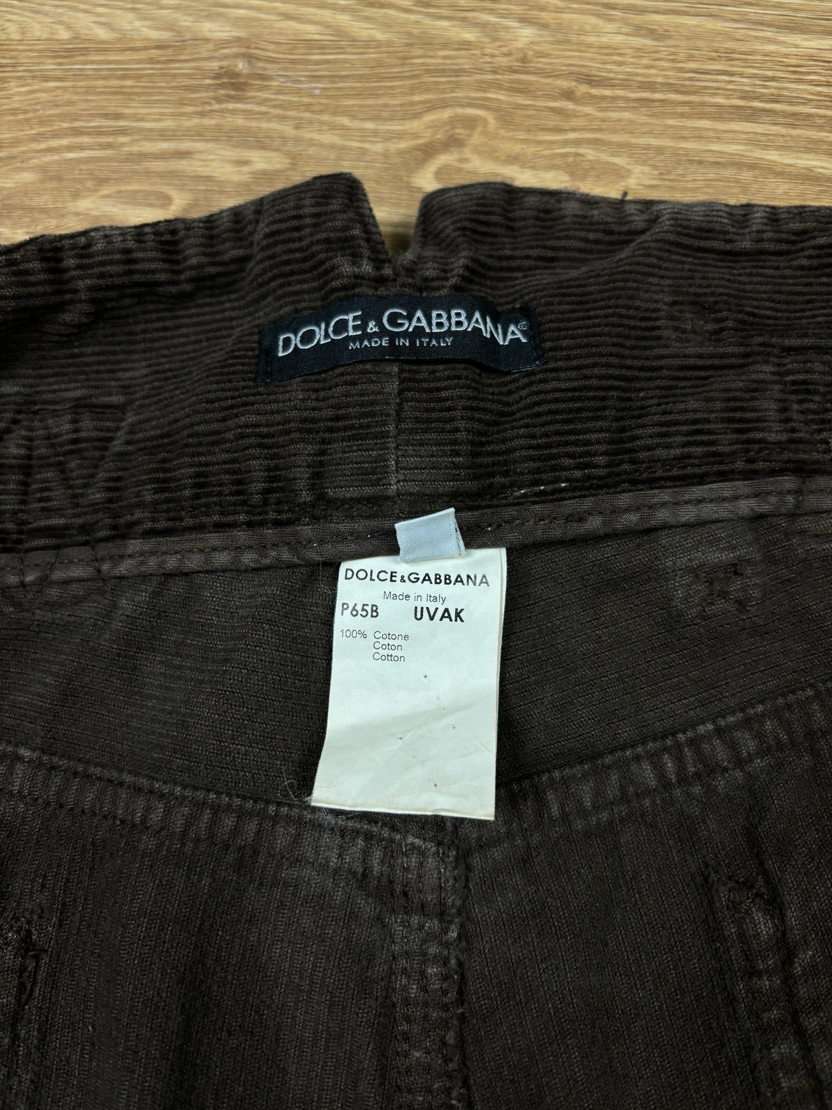 2000s Dolce & Gabbana Brown Corduroy Wide-Leg Pants