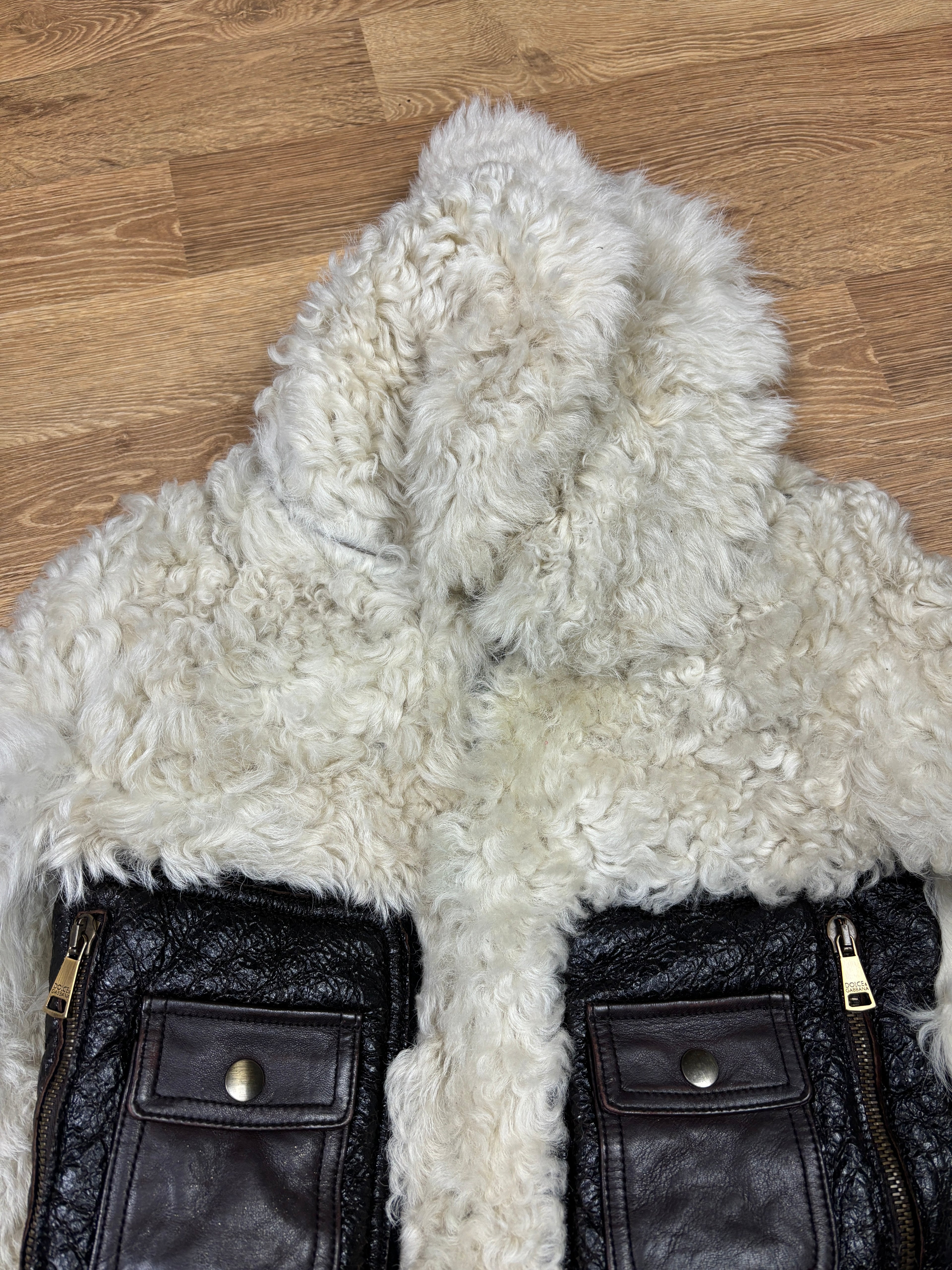 Dolce & Gabbana Lamb Leather Shearling Jacket
