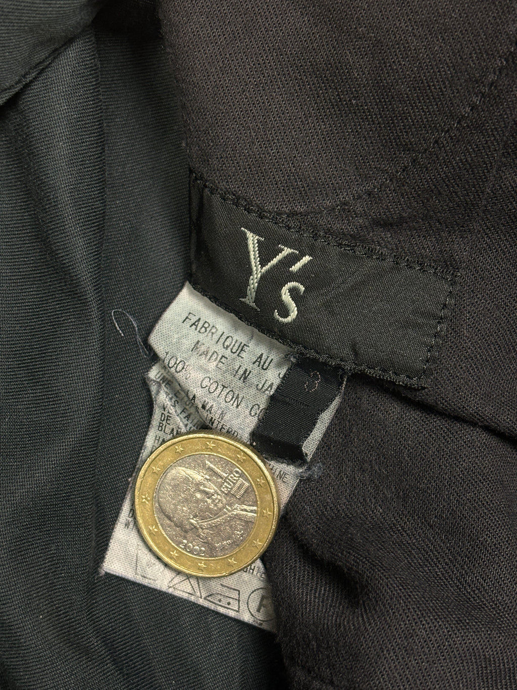 Y’s Yohji Yamamoto Black Cotton Straight Leg Trousers