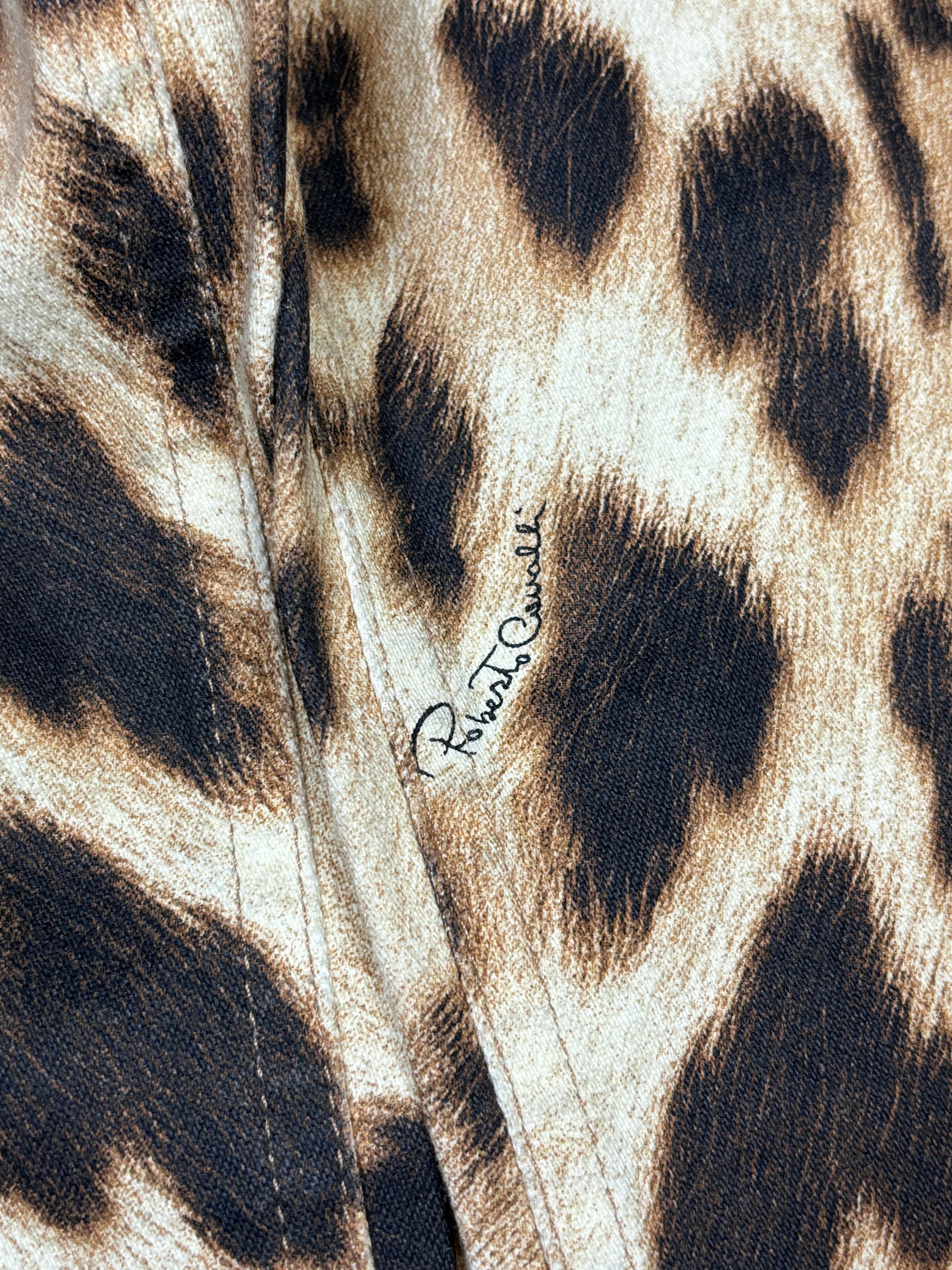 AW2002 Roberto Cavalli Leopard Print Flared Pants