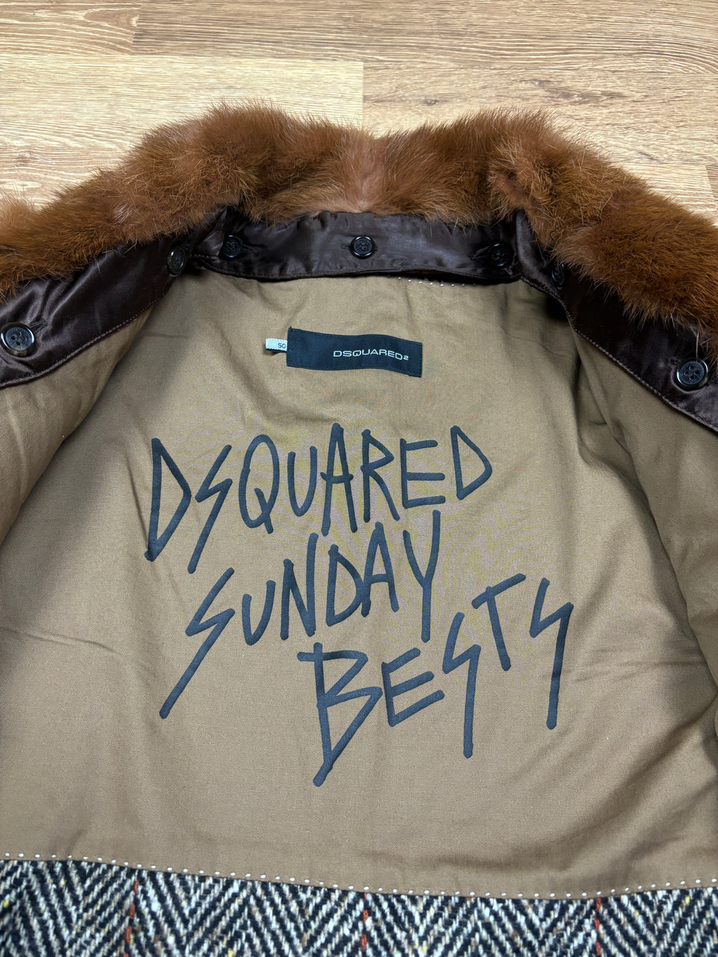 Dsquared2 AW2005 Runway Fur Collar Wool Coat