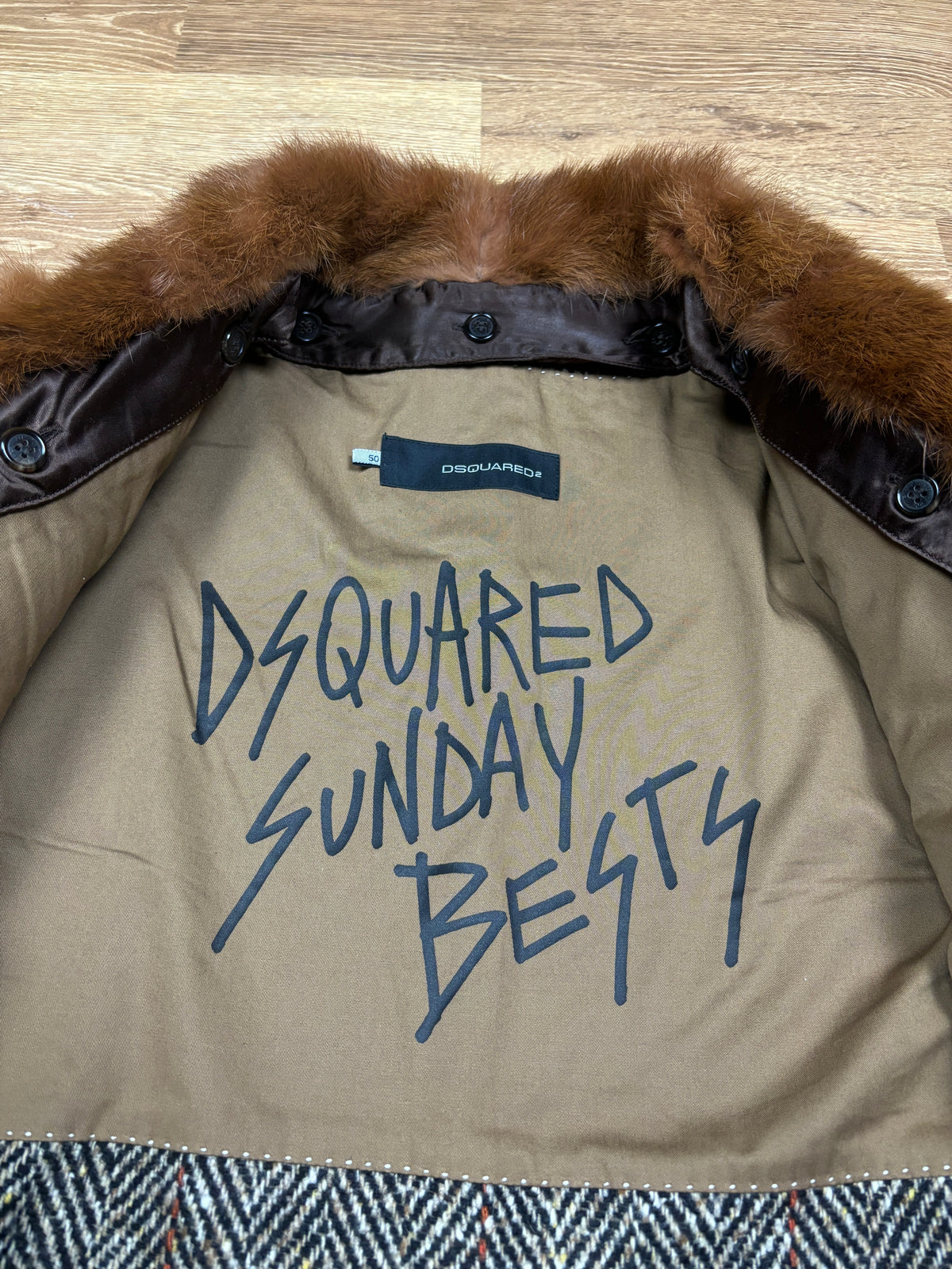 Dsquared2 AW2005 Runway Fur Collar Wool Coat