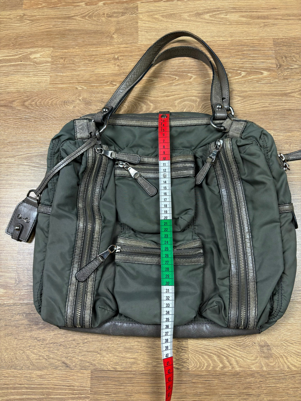 2000s Dolce & Gabbana Olive Nylon Multipocket Bag