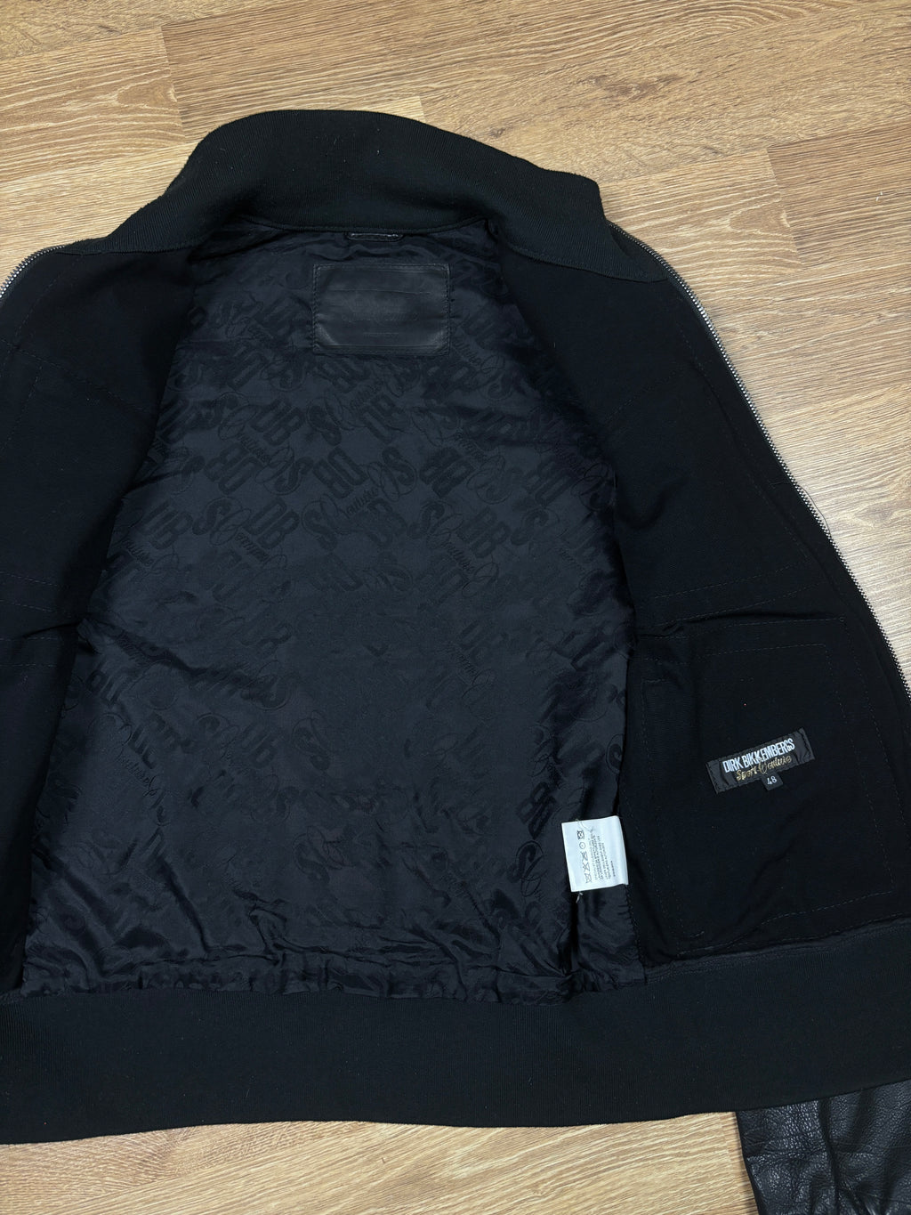 2000s Dirk Bikkembergs Black Leather Bomber Jacket
