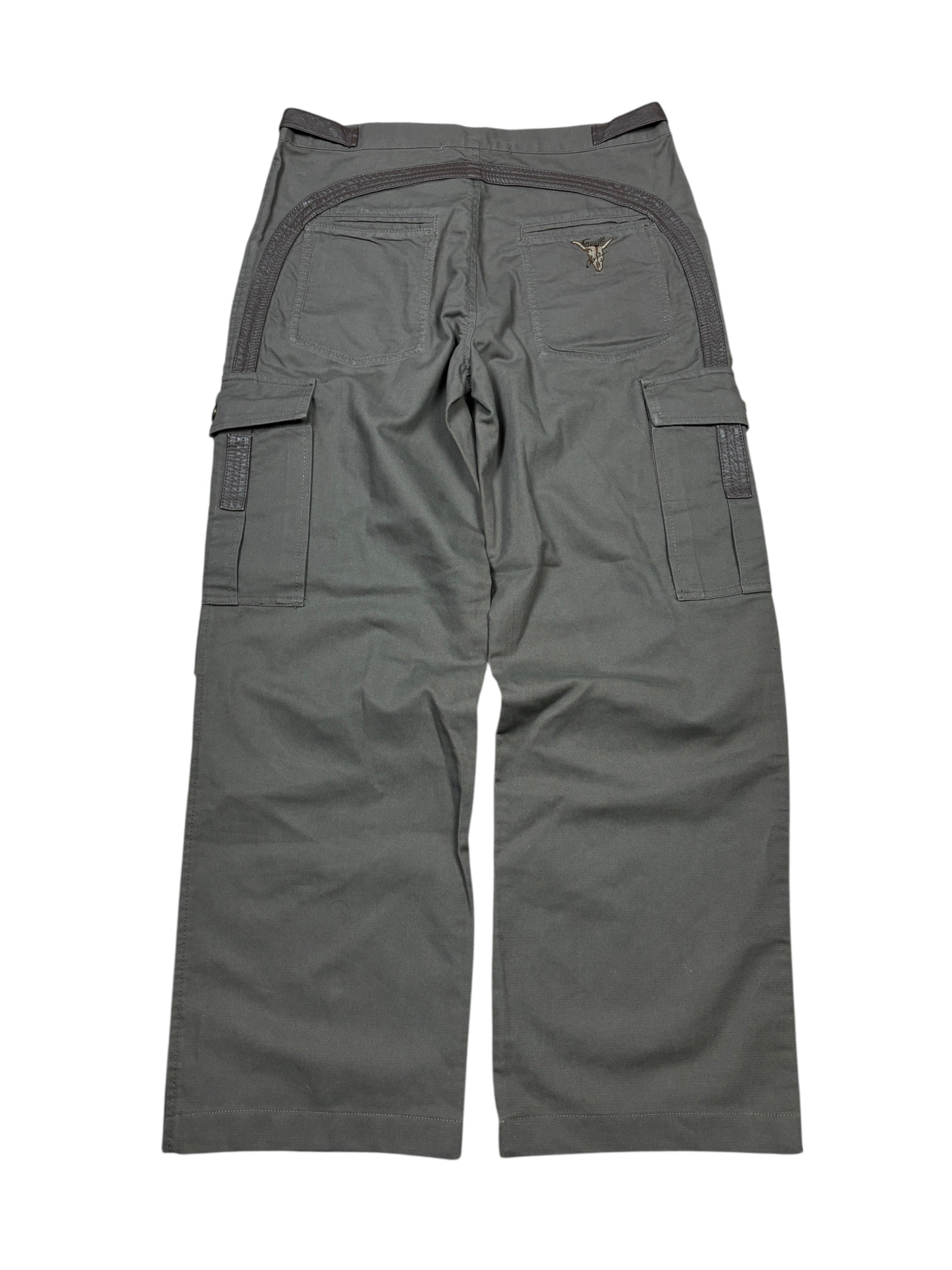 2000s Roberto Cavalli Class Leather Trim Cargo Pants