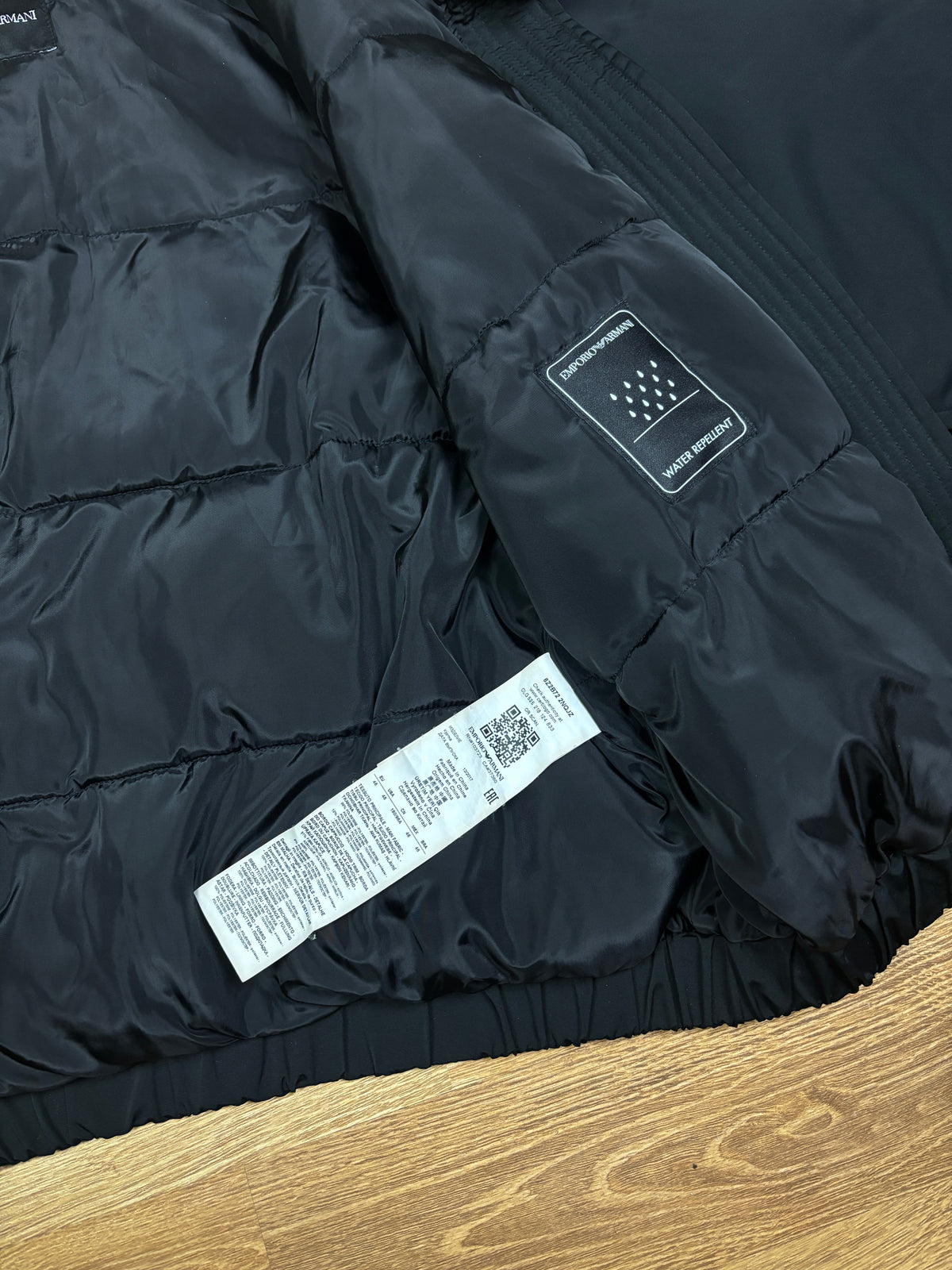 2000s Emporio Armani Black Fur Hooded Bomber Jacket