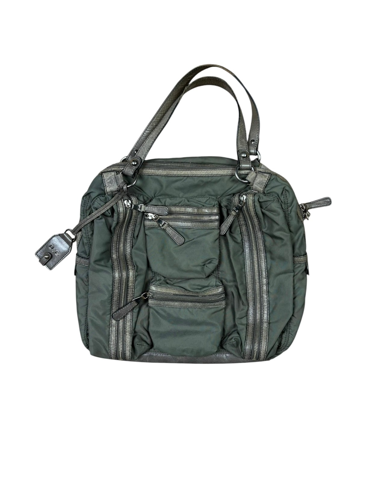 2000s Dolce & Gabbana Olive Nylon Multipocket Bag