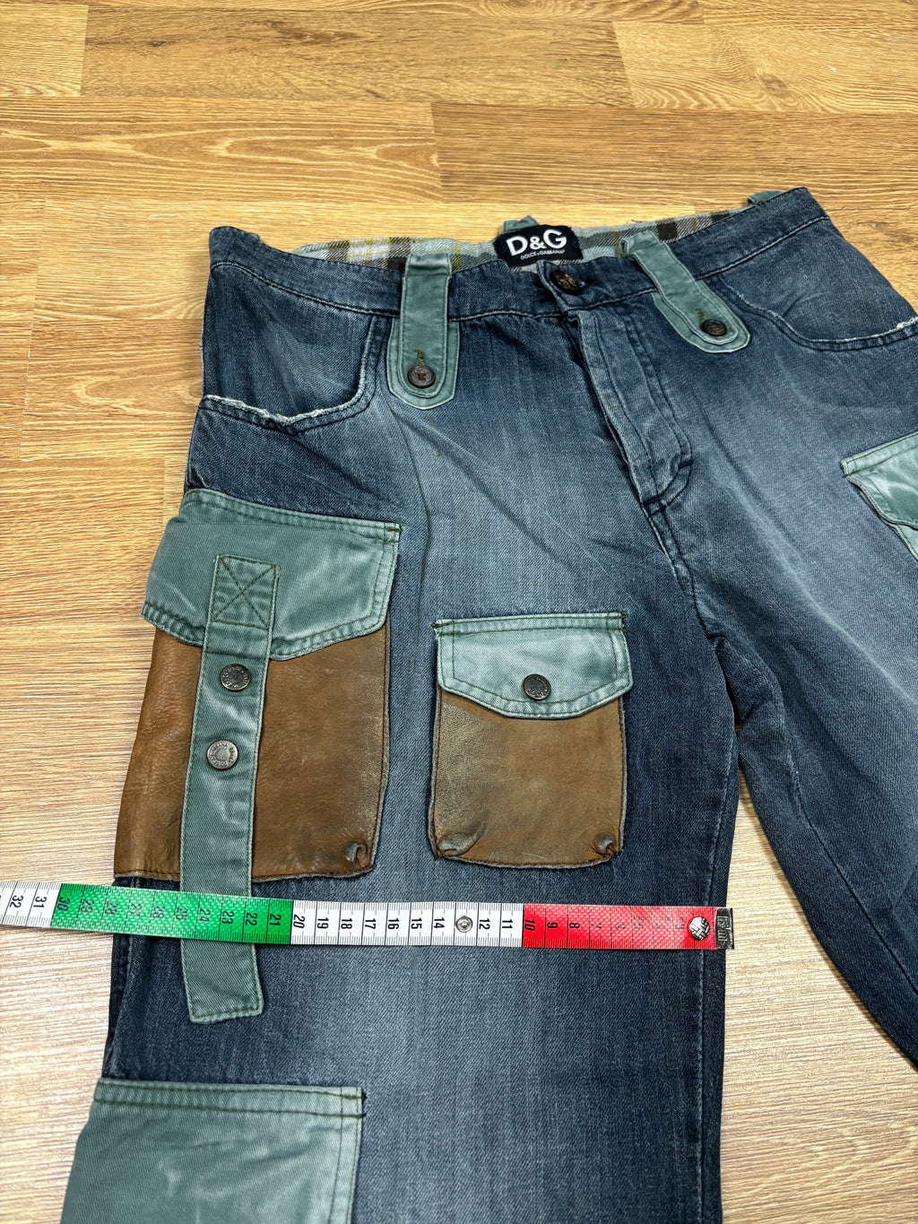 Dolce & Gabbana AW2003 Multi Pocket Zip Cargo Denim