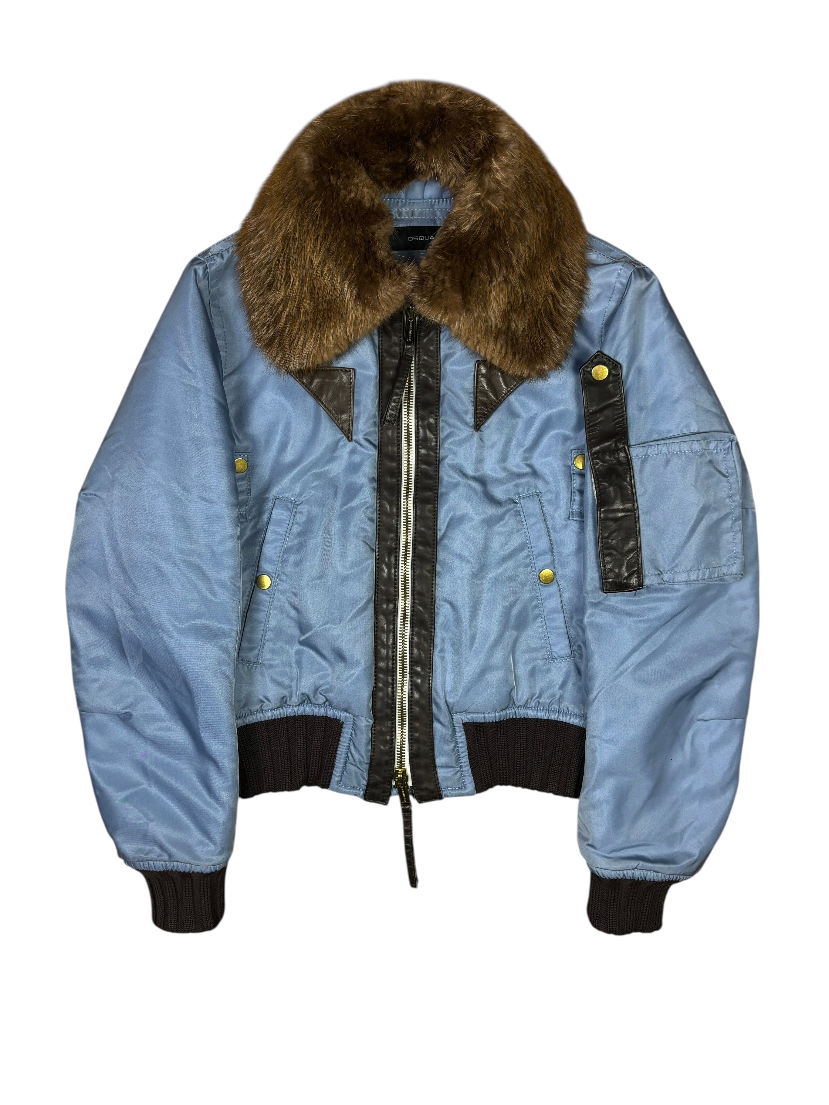 AW2004 Dsquared2 Runway Fur Collar Bomber Jacket