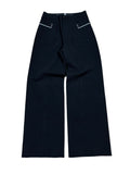 2000s Marithé François Girbaud Black Wide Leg Zip Trousers