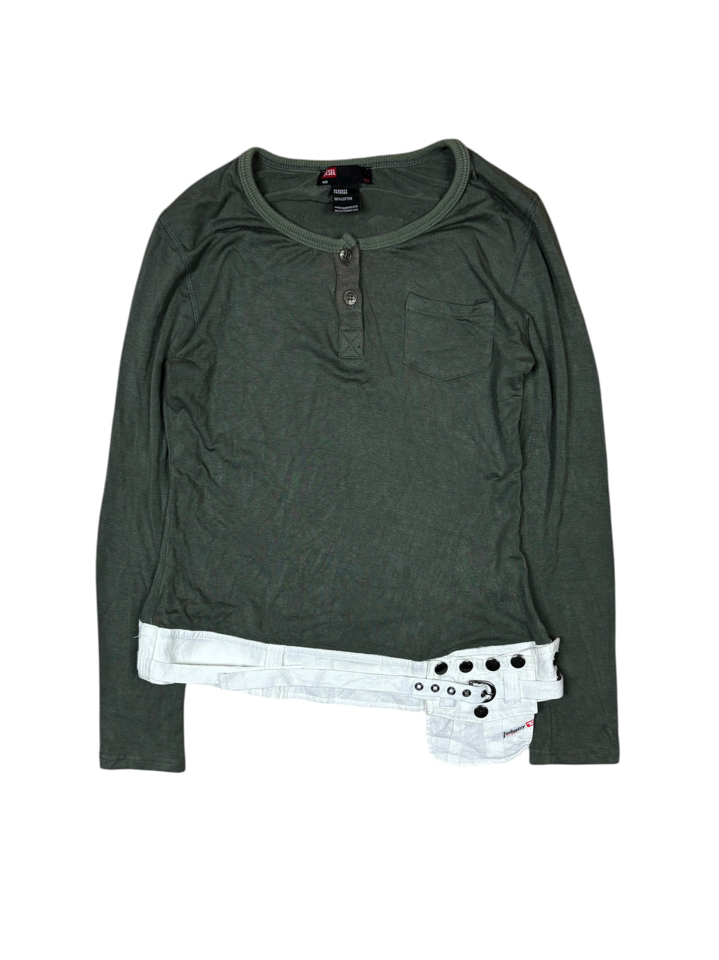 Diesel Khaki Longsleeve with Detachable Pocket