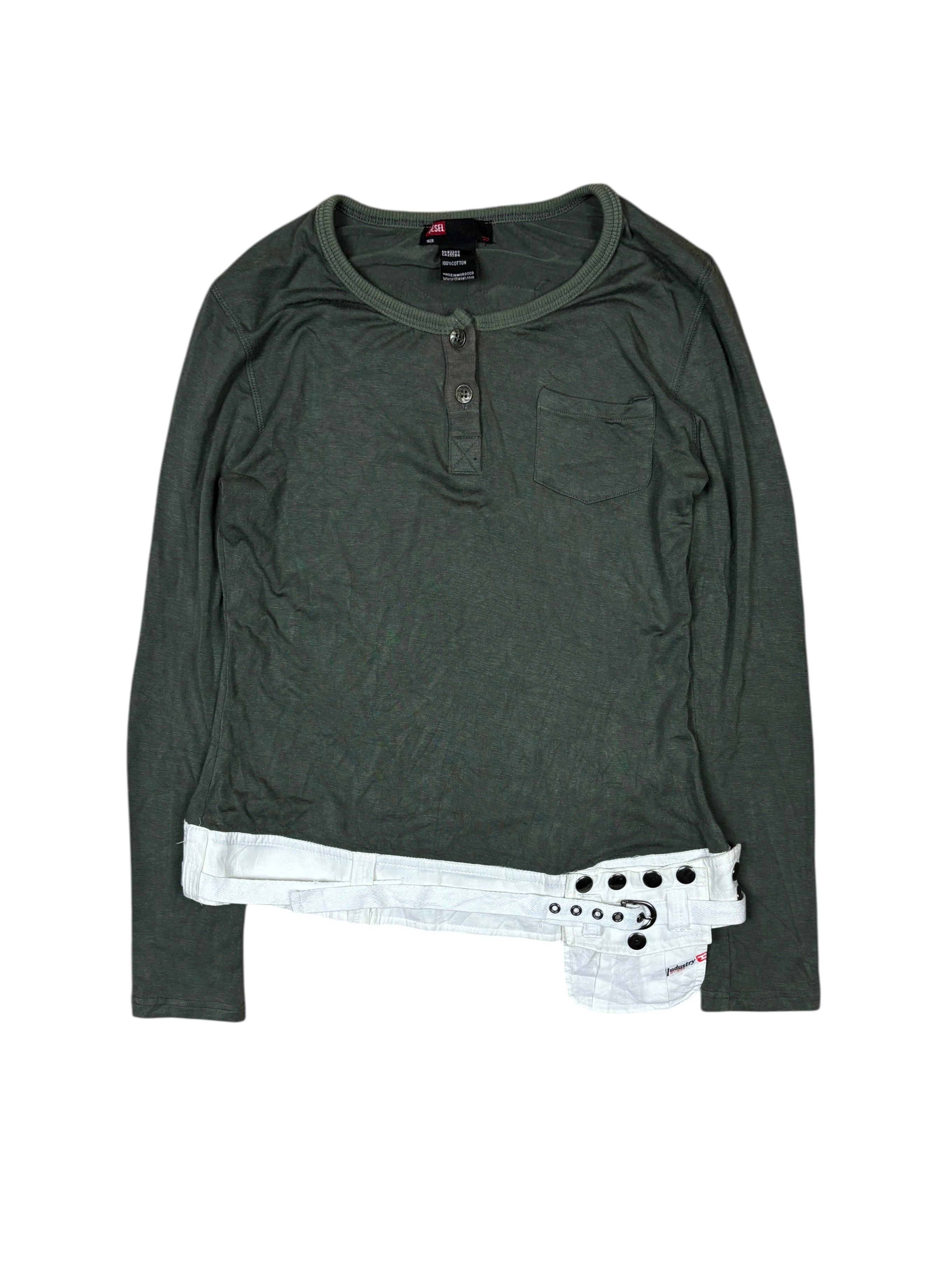 Diesel Khaki Longsleeve with Detachable Pocket