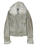 Gucci Frida Giannini Leather Shearling Collar Jacket