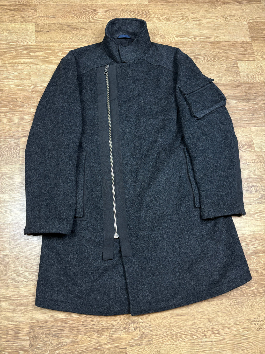 Abrigo asimétrico de lana vintage Kenzo Homme