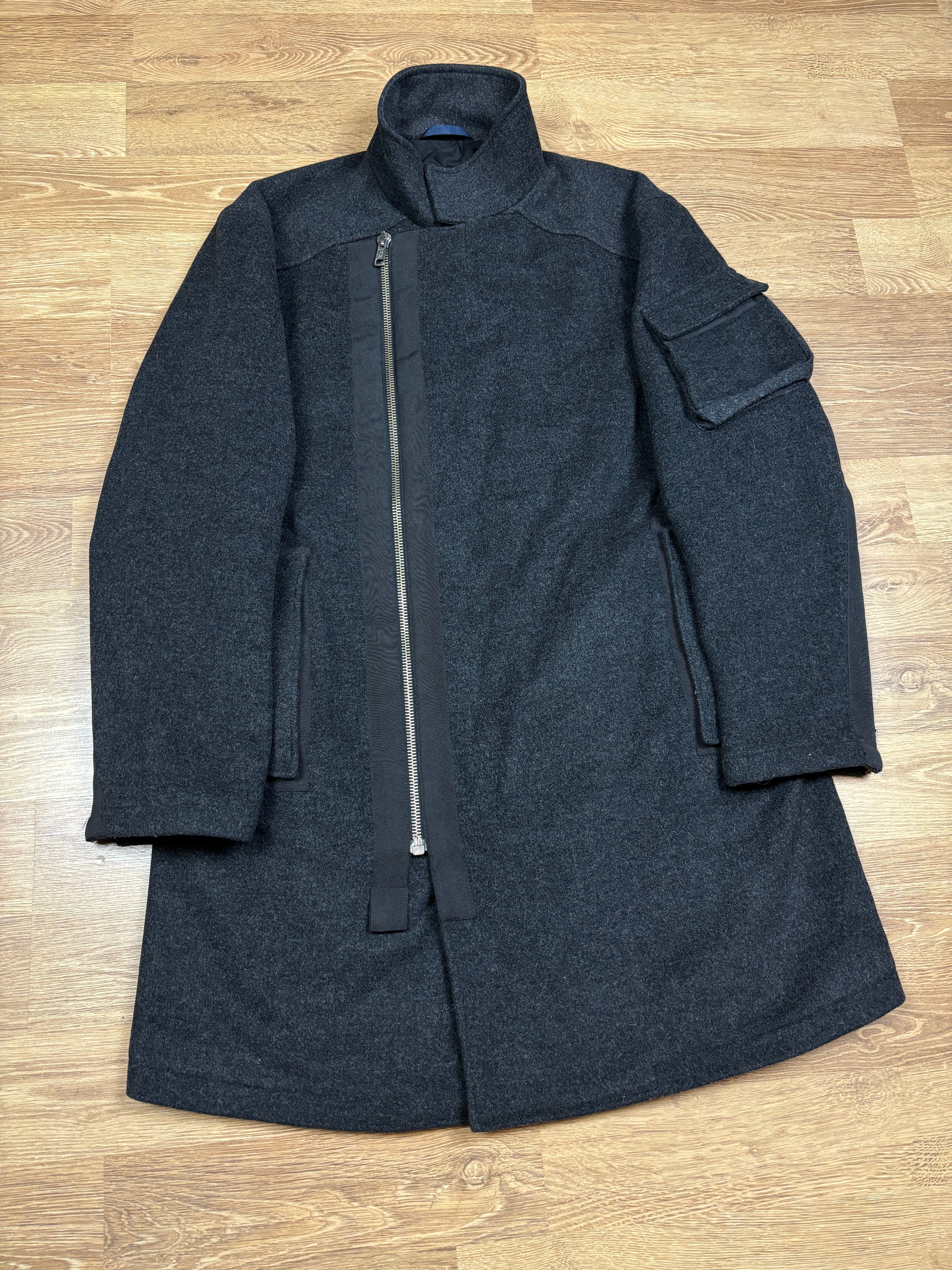 Abrigo asimétrico de lana vintage Kenzo Homme