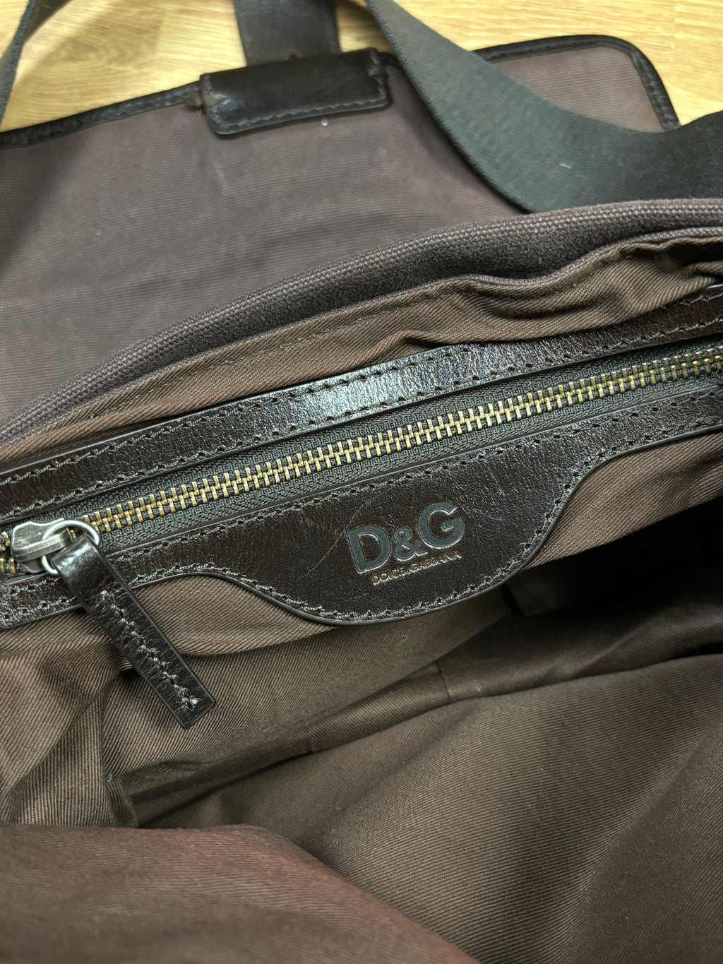 Dolce & Gabbana Brown Canvas Messenger Bag