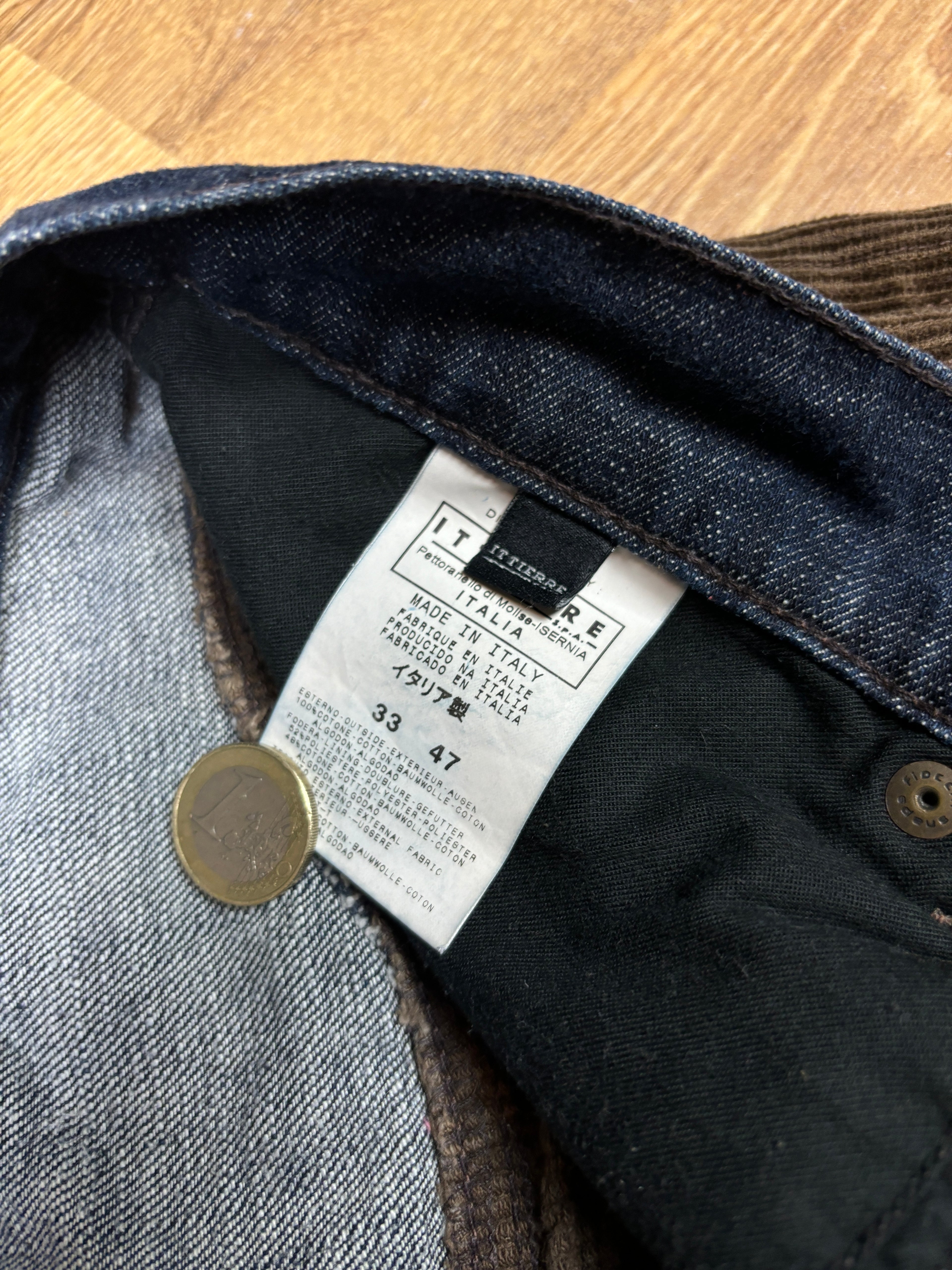 2000s Dolce & Gabbana Corduroy Denim Panel Pants