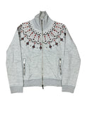 2000s Dsquared2 Embroidered Zip-Up Sweater