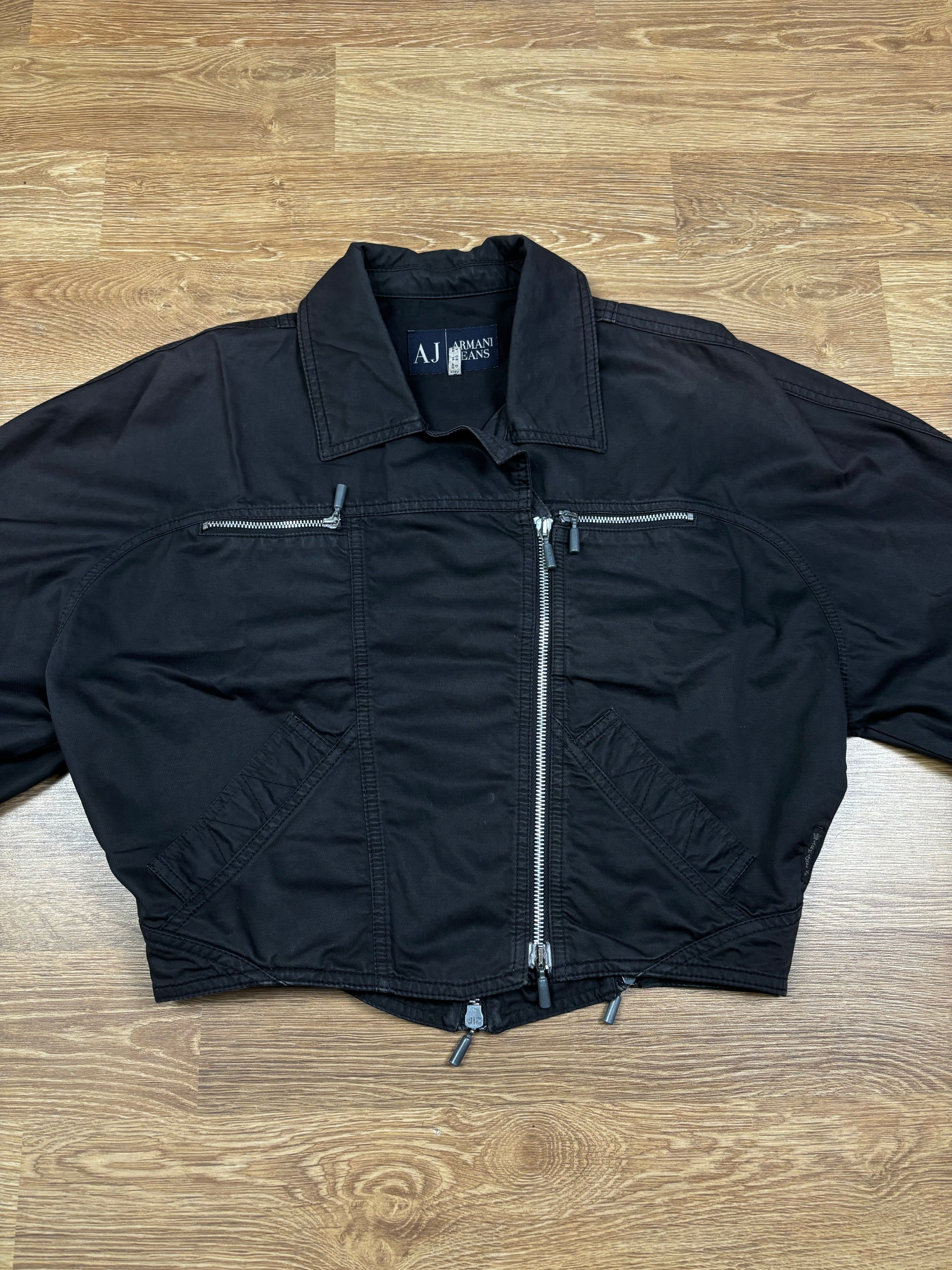 Chaqueta corta con múltiples cremalleras Armani Jeans de los 2000
