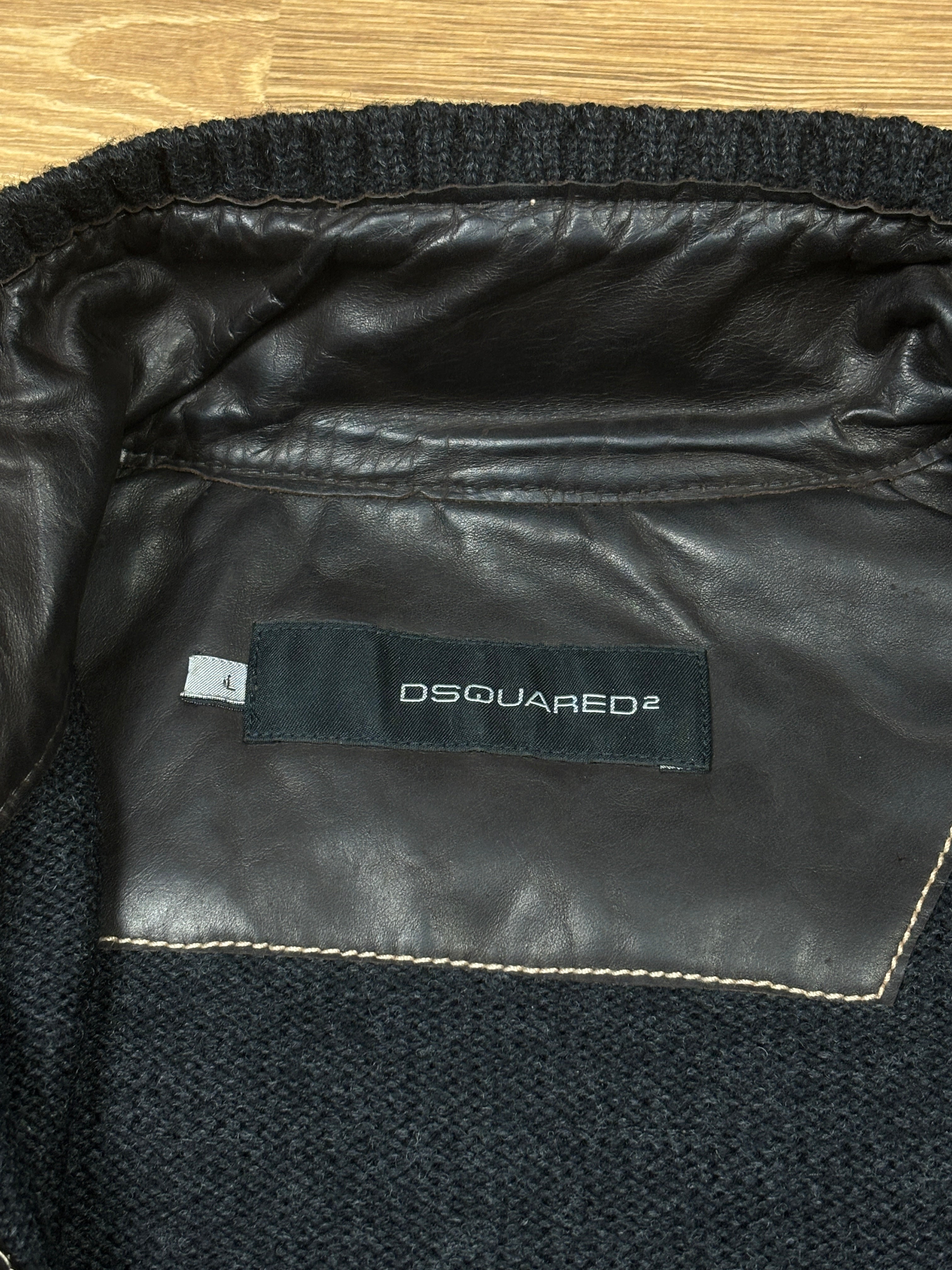 Dsquared2 AW2004 Wool Knit Paneled Zip Up
