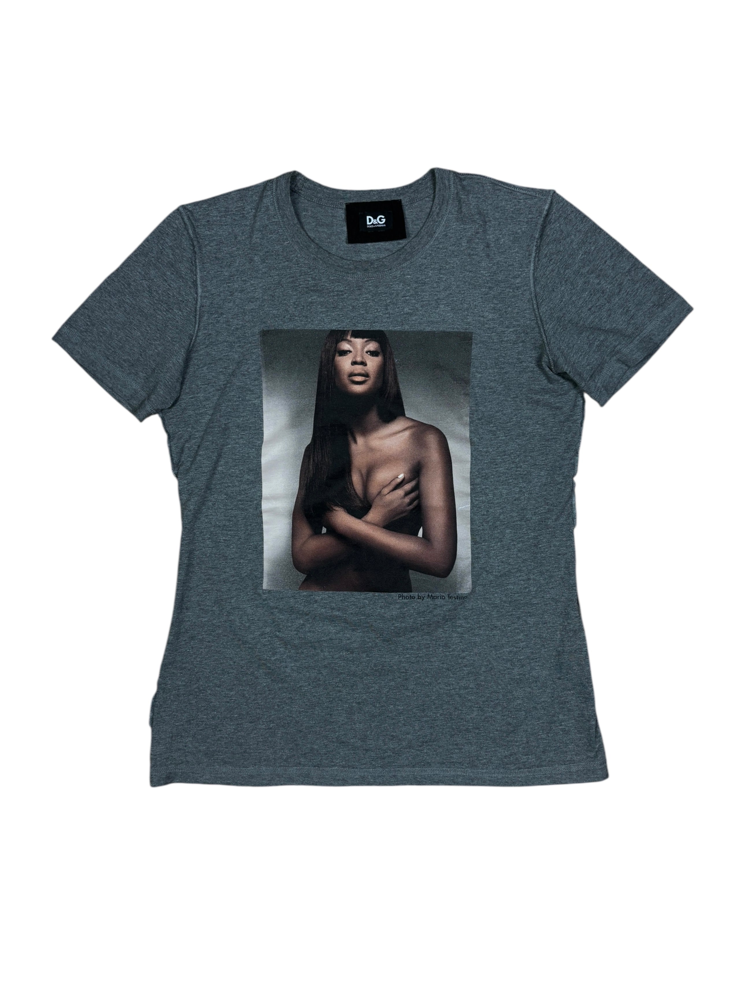 Camiseta gráfica D&G Naomi Campbell de los 2000