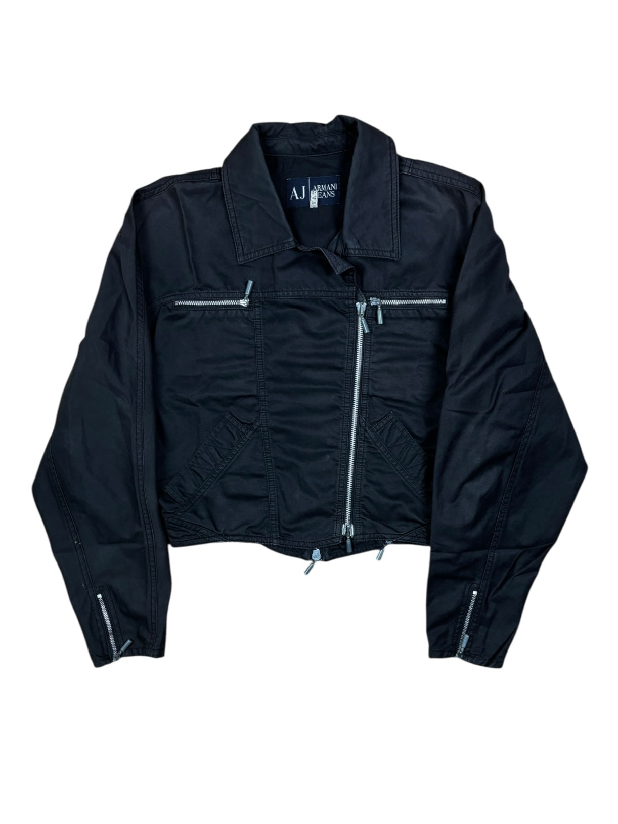 Chaqueta corta con múltiples cremalleras Armani Jeans de los 2000