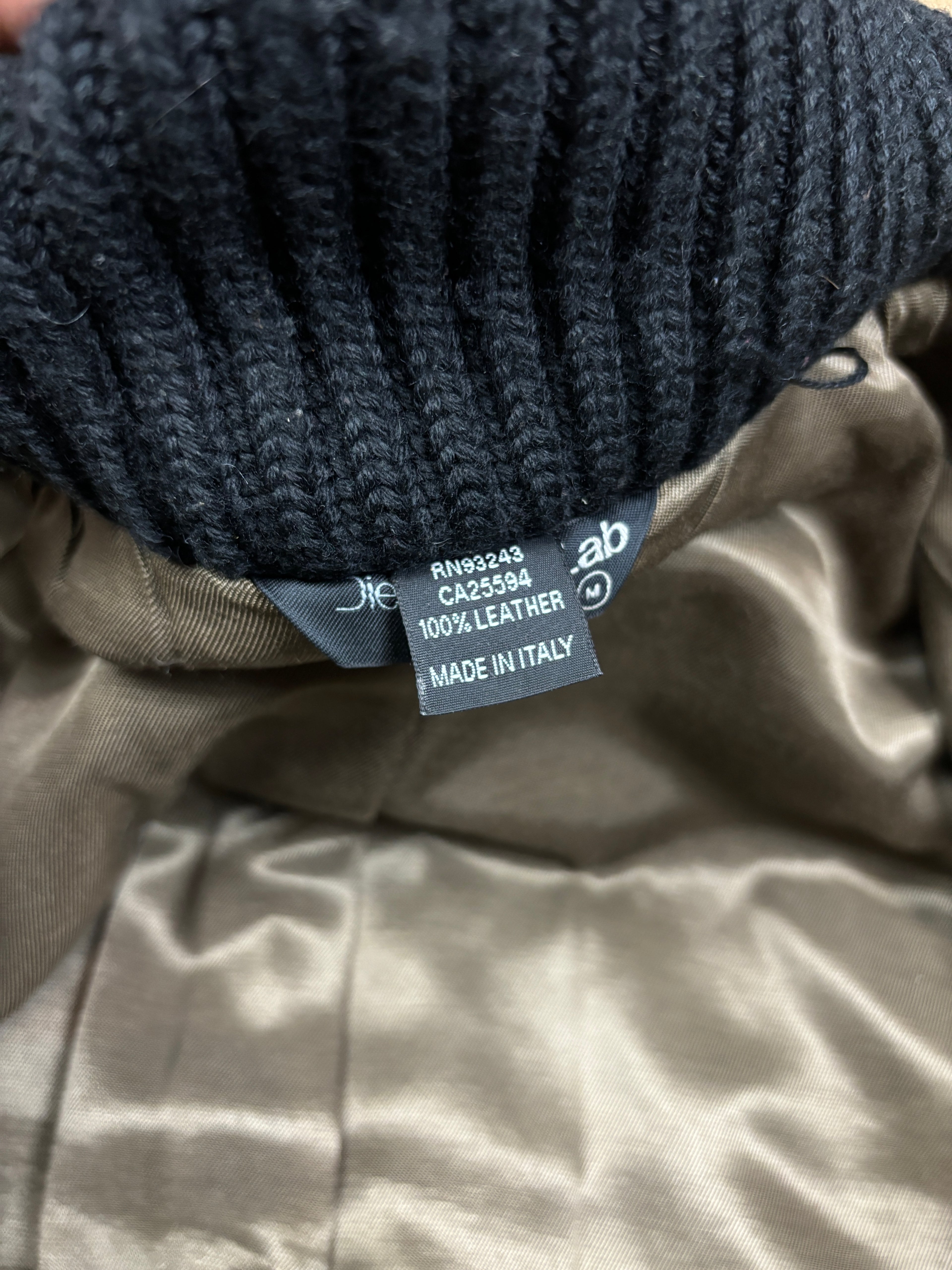 Chaqueta motera corta Diesel Stylelab de cuero marrón