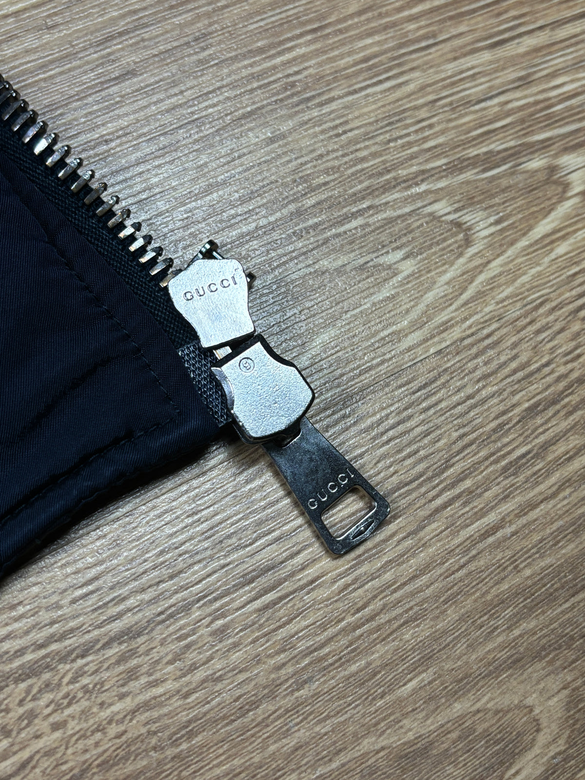 Gucci AW2011 Shearling Collar Nylon Bomber Jacket