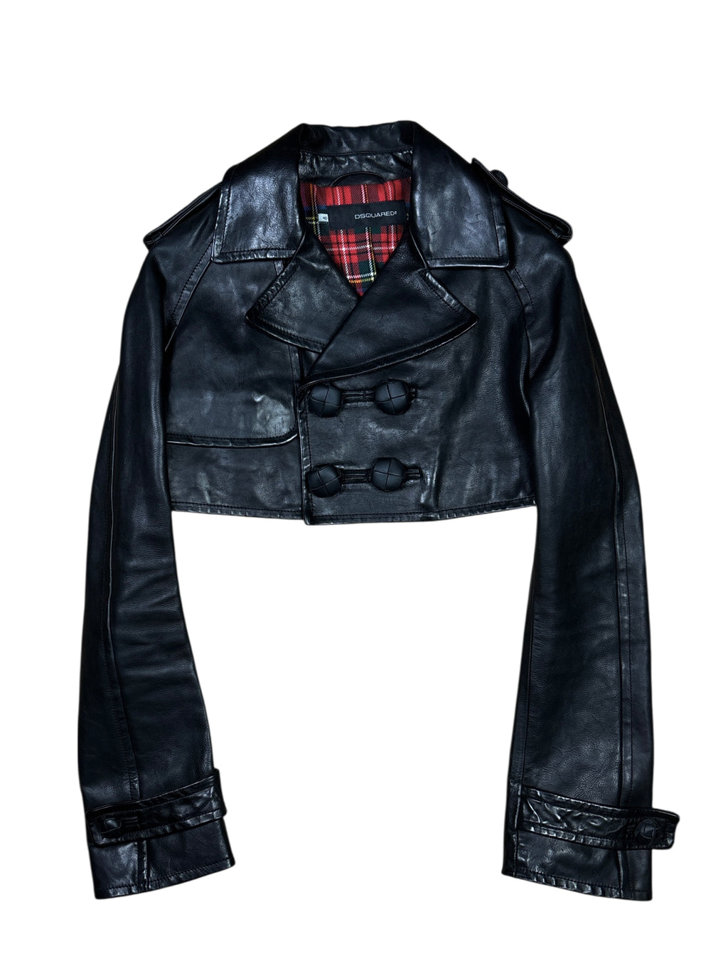 2000s Dsquared2 Extreme Cropped Leather Jacket