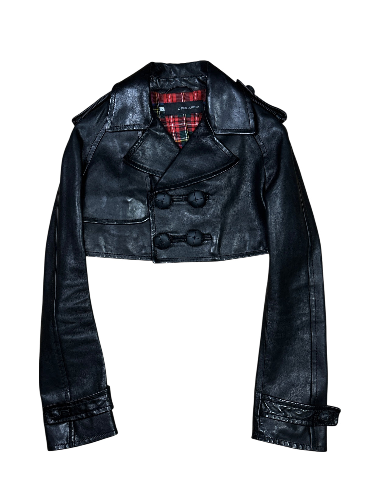 2000s Dsquared2 Extreme Cropped Leather Jacket