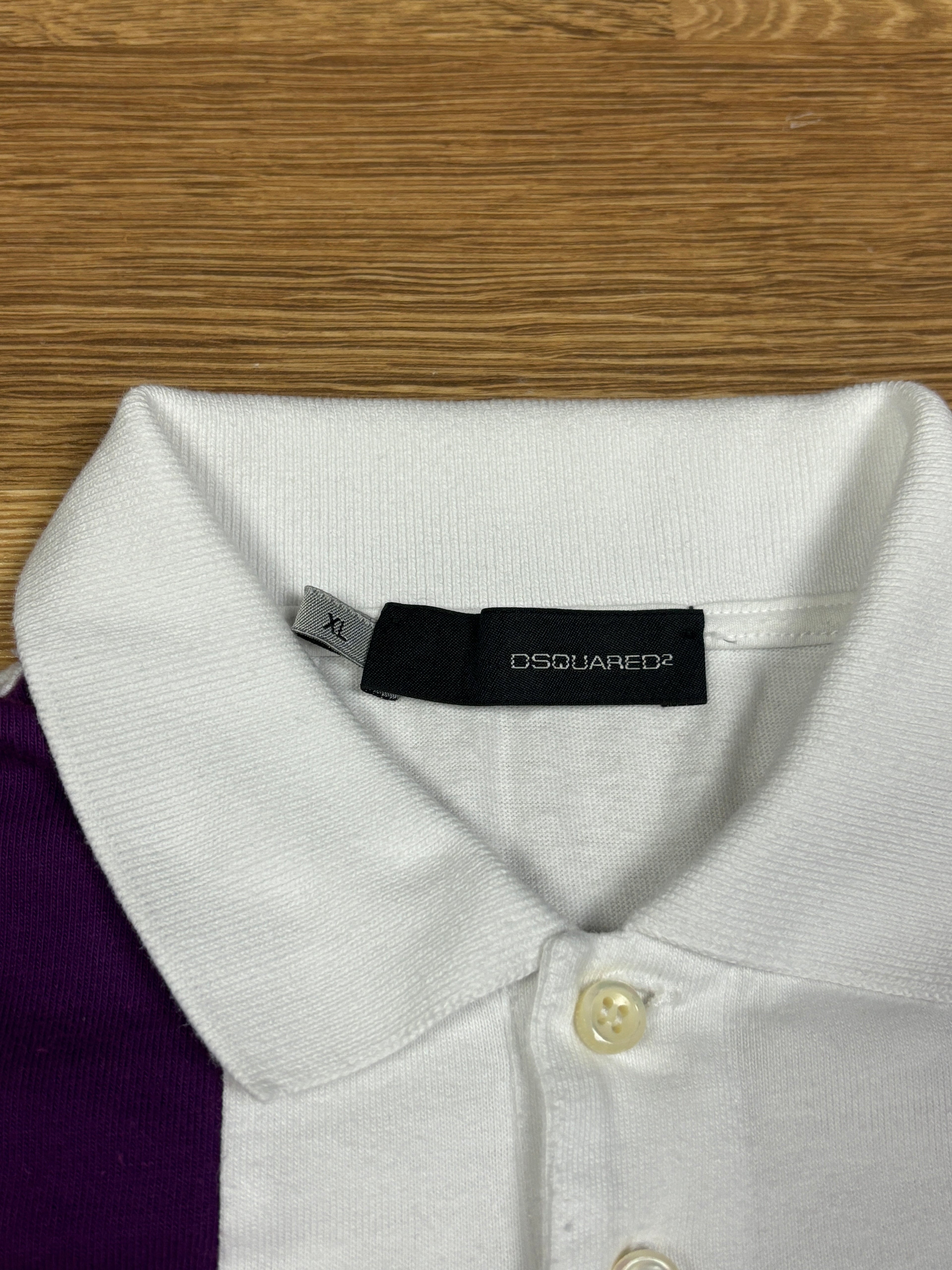 2000s Dsquared2 Purple Stripe Polo Shirt