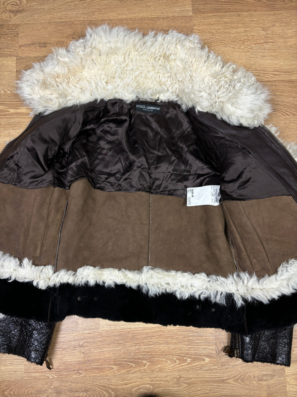 Dolce & Gabbana Lamb Leather Shearling Jacket