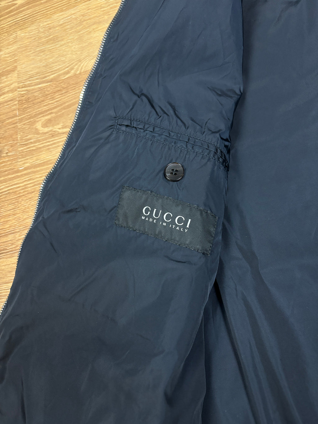 Gucci 2000s Cotton Biker Jacket Navy