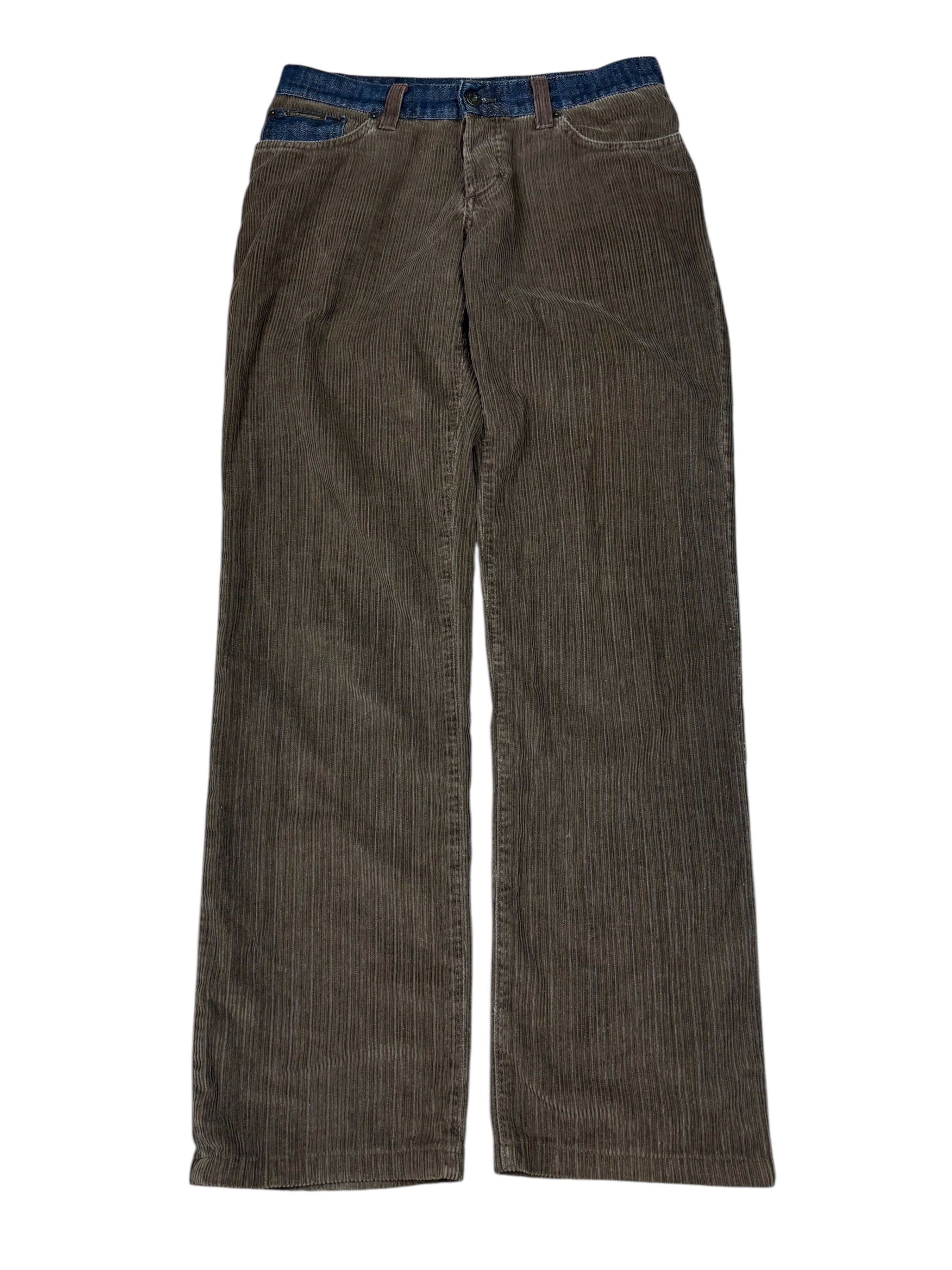 2000s Dolce & Gabbana Corduroy Denim Panel Pants