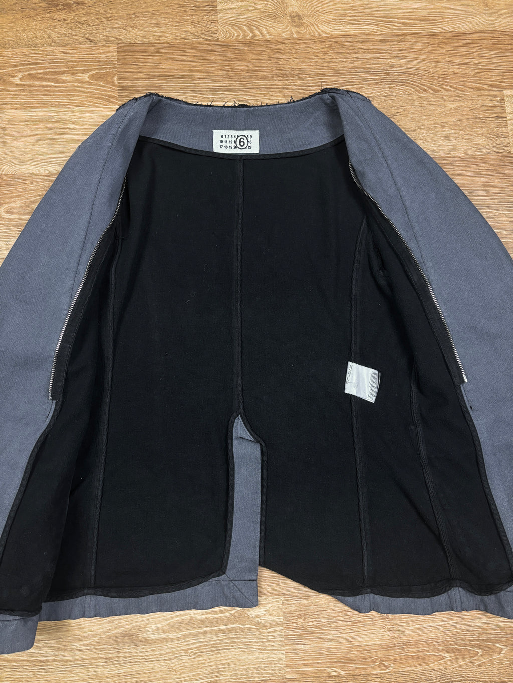 MM6 Maison Martin Margiela Washed Raw Edge Cotton Blazer