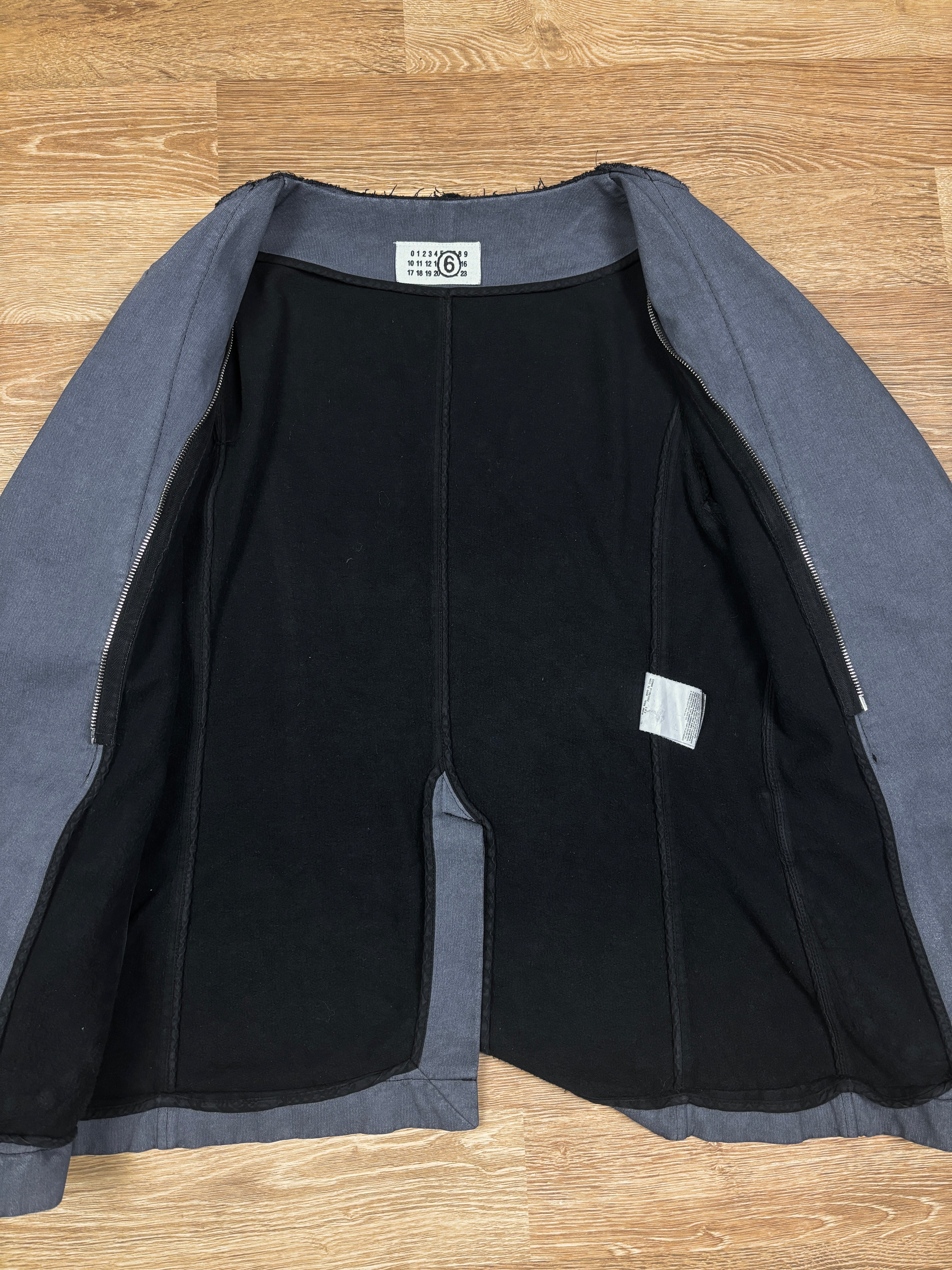 MM6 Maison Martin Margiela Washed Raw Edge Cotton Blazer