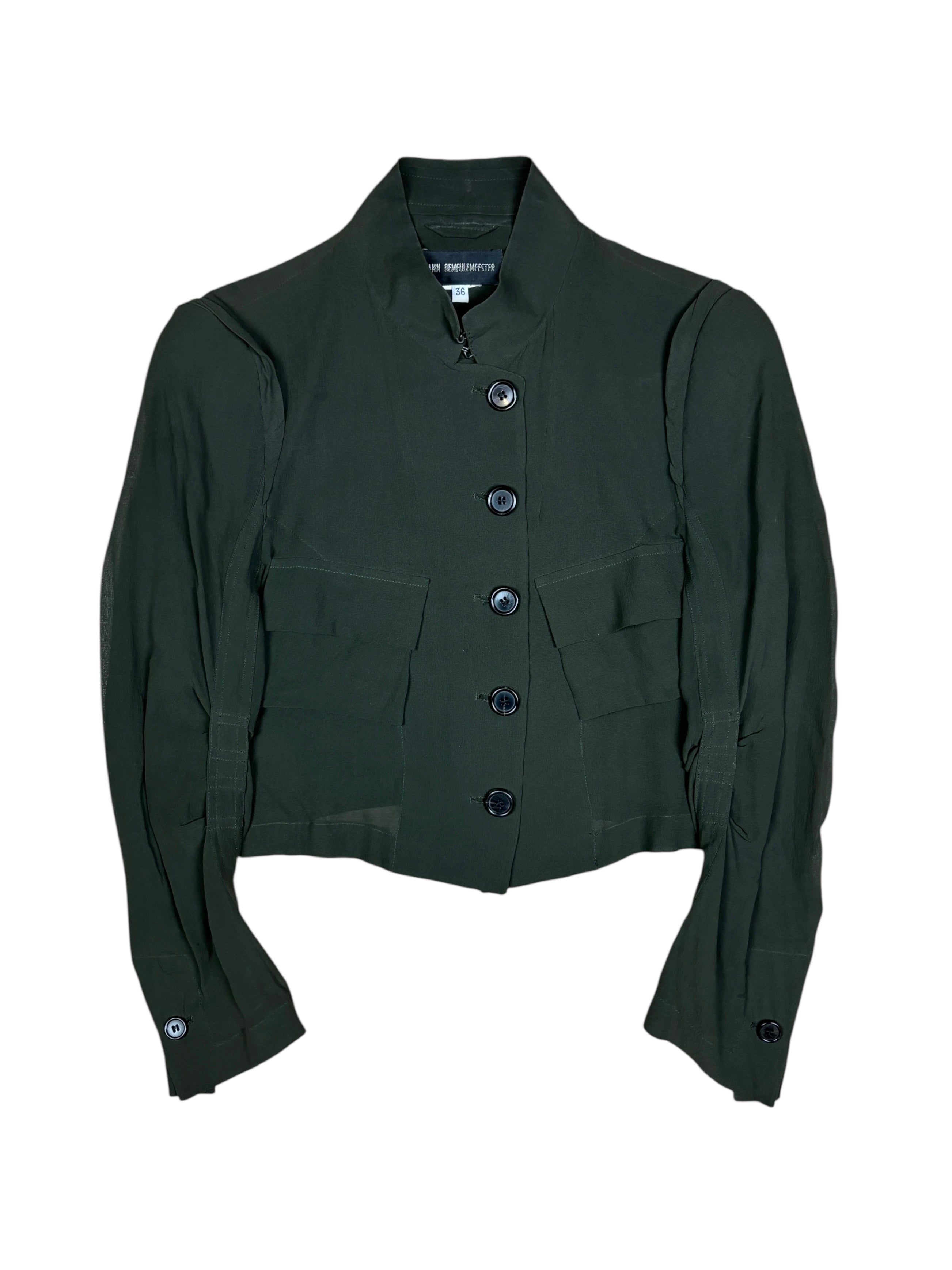 SS2003 Ann Demeulemeester Cropped Structured Button Jacket