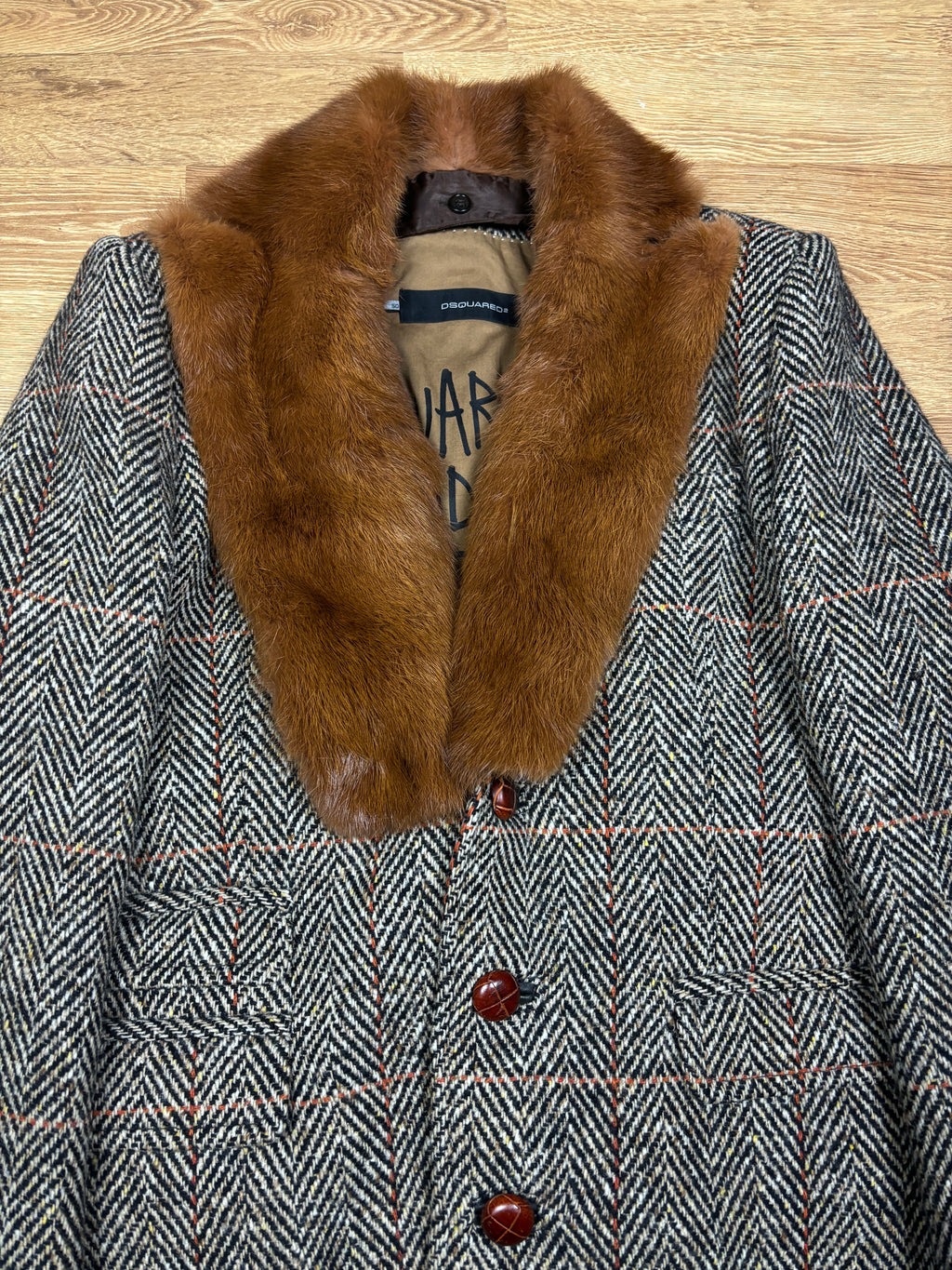 Dsquared2 AW2005 Runway Fur Collar Wool Coat