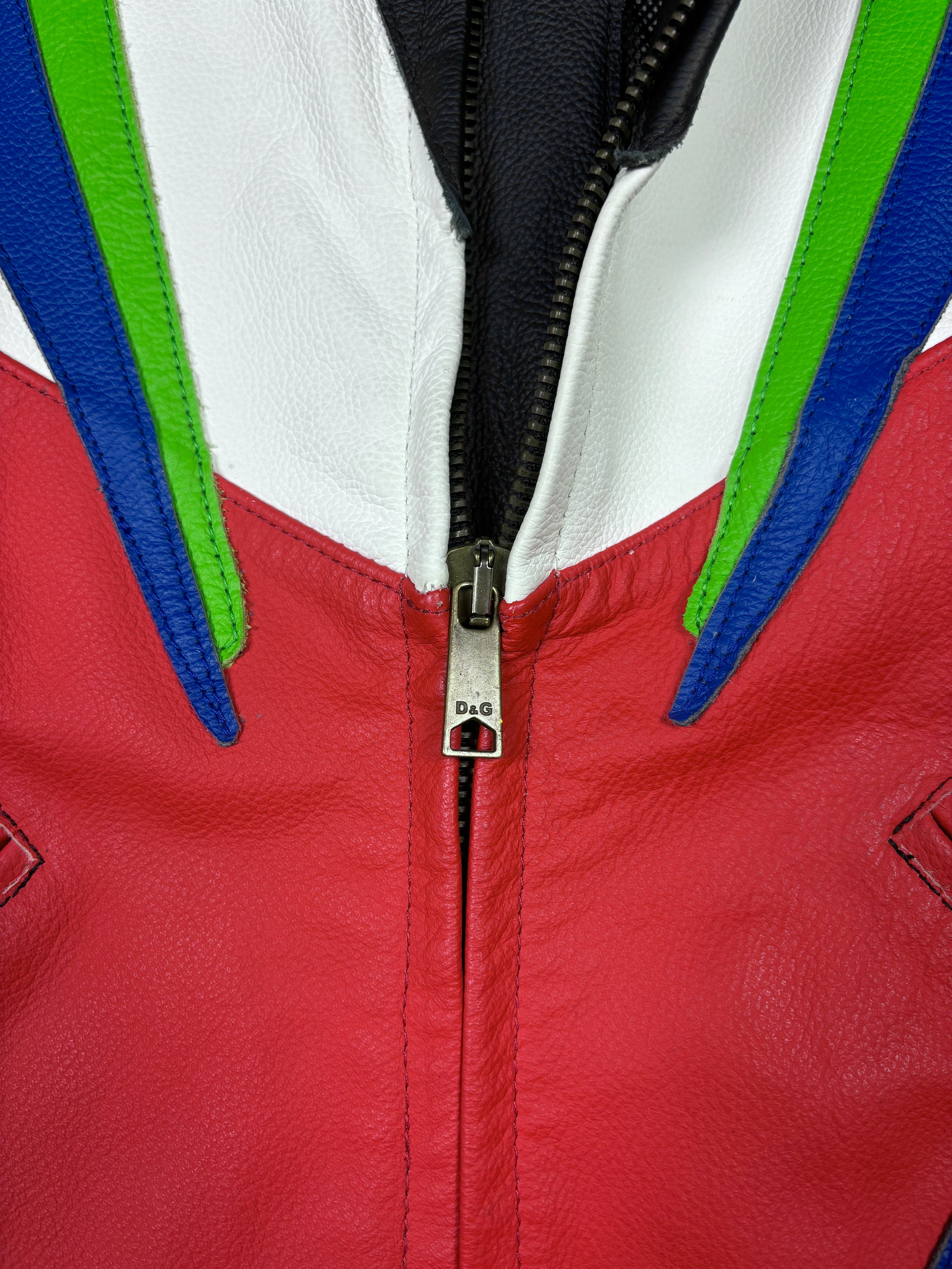 SS2002 Dolce & Gabbana Runway Moto Racing Leather Jacket