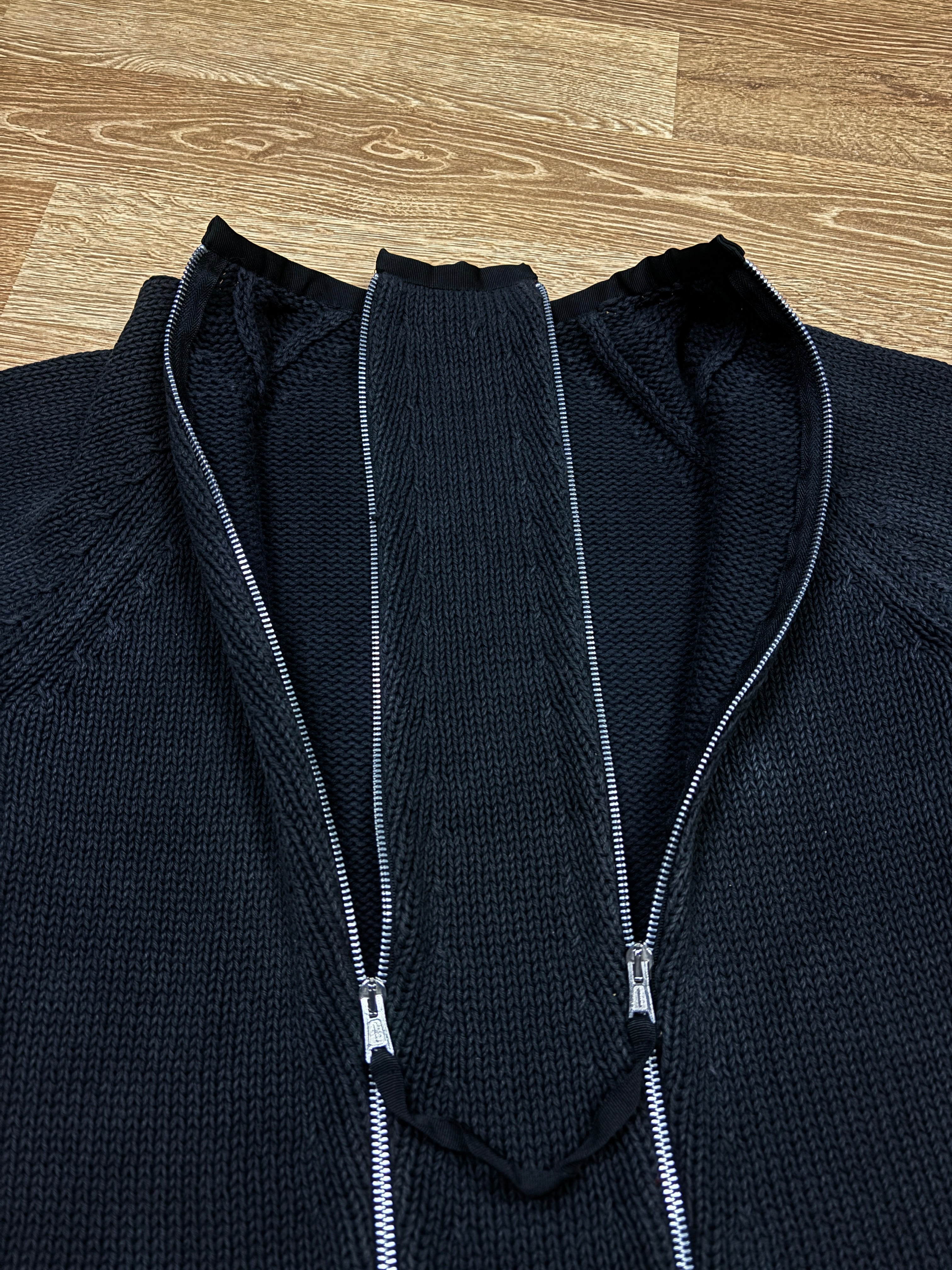 2000s Dsquared2 Double-Zip Heavy Knit Sweater