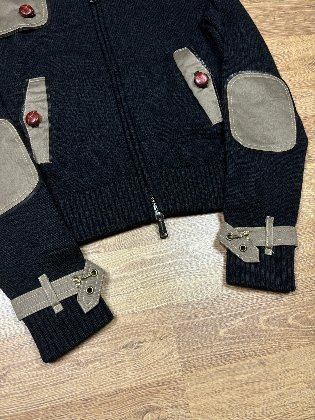 Dsquared2 AW2004 Wool Knit Paneled Zip Up