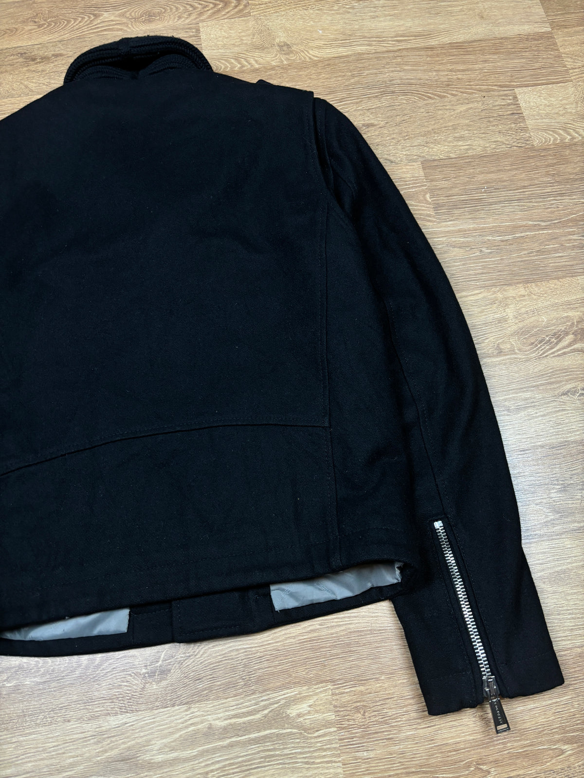 AW2013 Dsquared2 Black Wool Asymmetric Zip Jacket