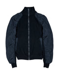 Prada Black Knit & Nylon Zip Jacket